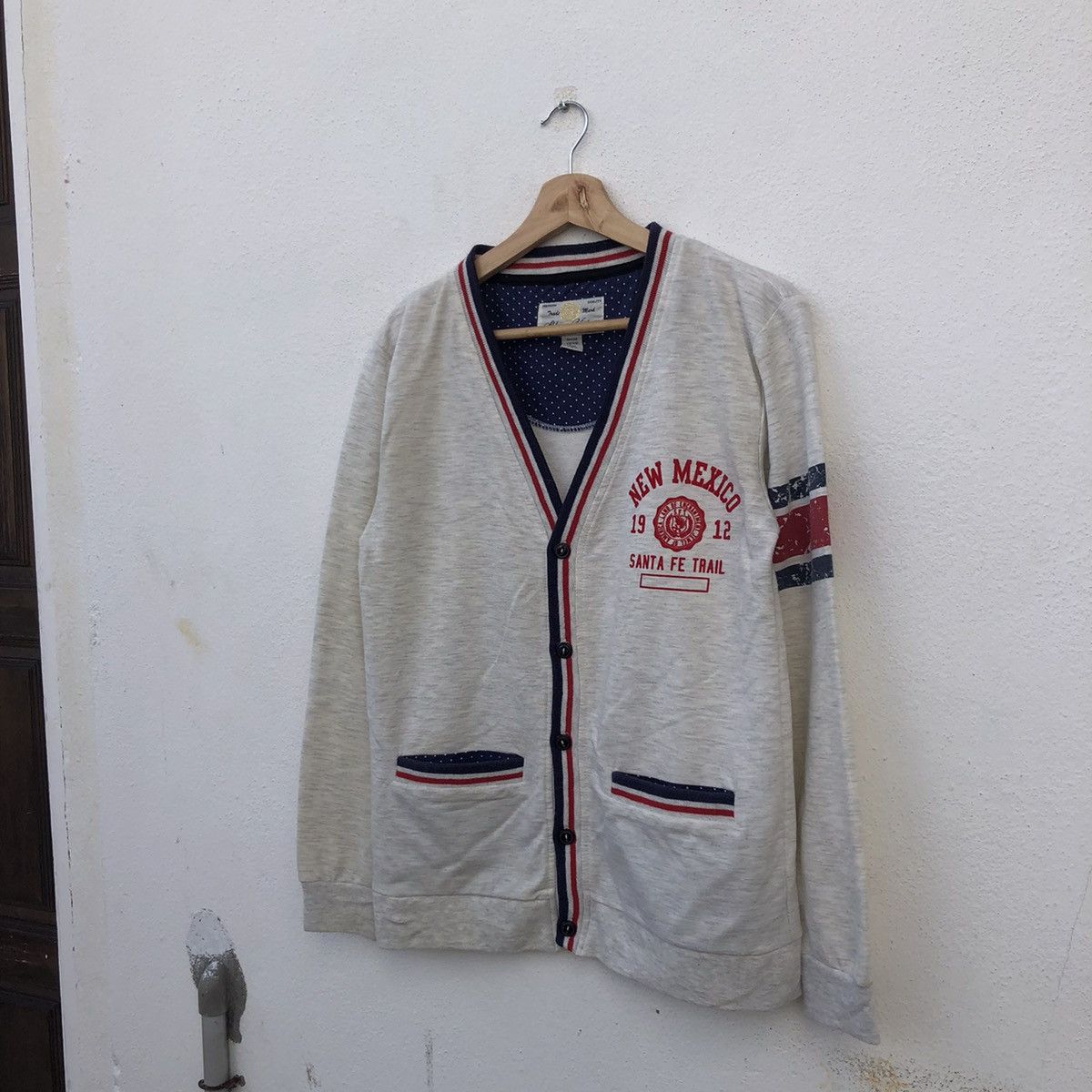 Japanese Brand SKKONE VINTAGE LIGHT CARDIGAN BIG LOGO Size US L / EU 52-54 / 3 - 2 Thumbnail