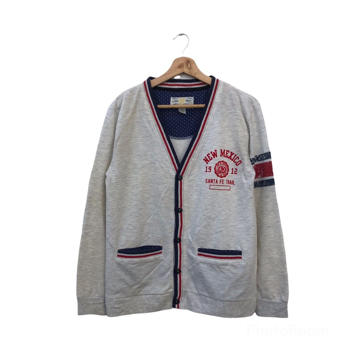 Japanese Brand SKKONE VINTAGE LIGHT CARDIGAN BIG LOGO Size US L / EU 52-54 / 3 - 1 Thumbnail