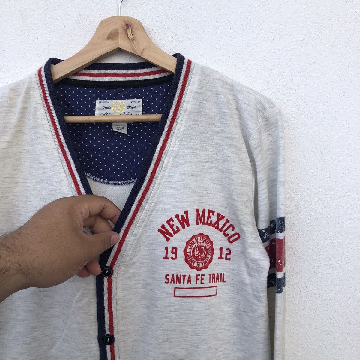 Japanese Brand SKKONE VINTAGE LIGHT CARDIGAN BIG LOGO Size US L / EU 52-54 / 3 - 5 Thumbnail