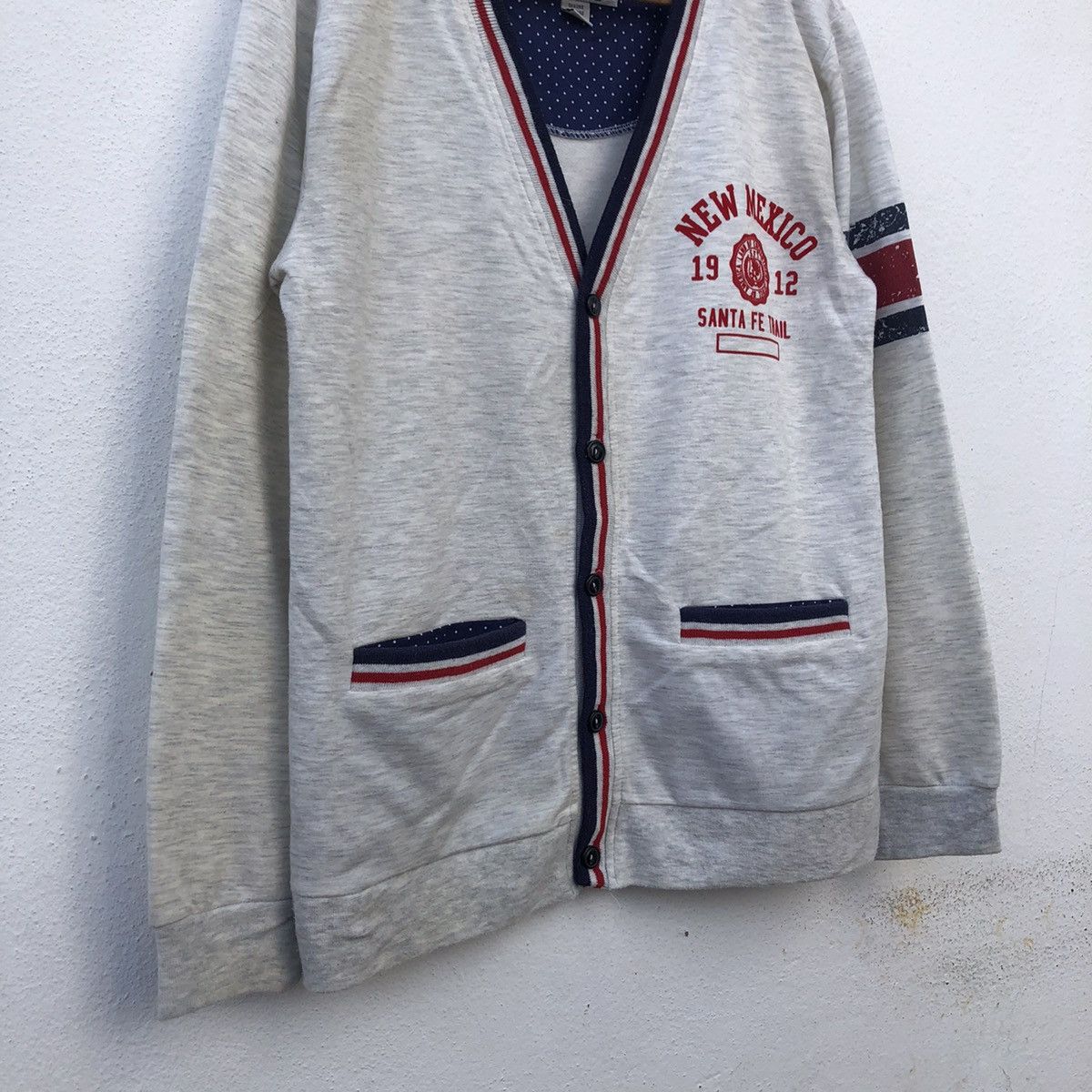 Japanese Brand SKKONE VINTAGE LIGHT CARDIGAN BIG LOGO Size US L / EU 52-54 / 3 - 4 Thumbnail