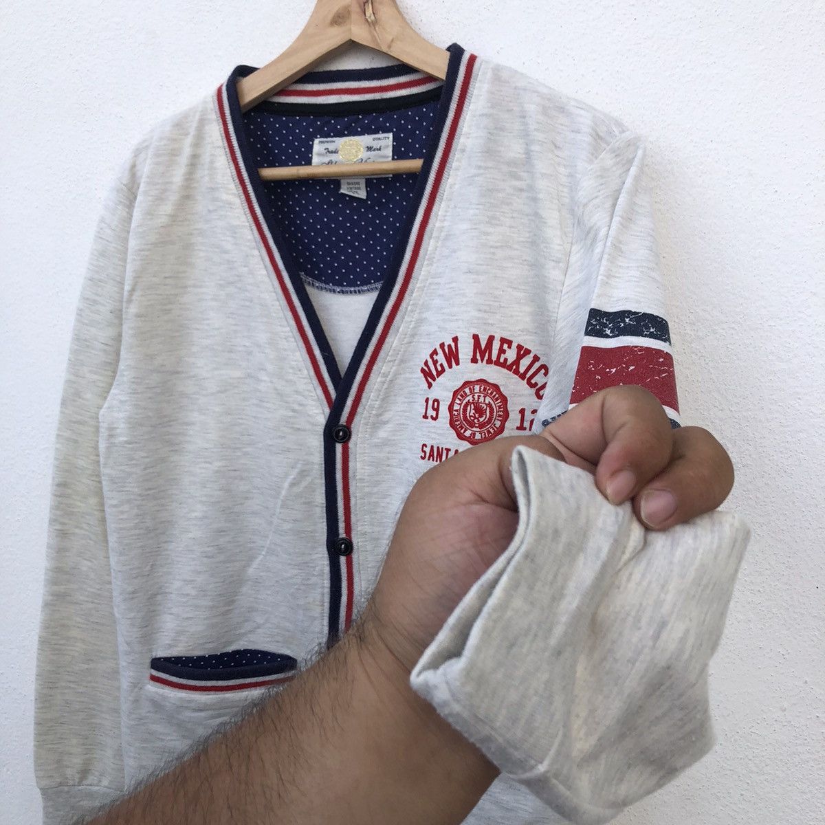 Japanese Brand SKKONE VINTAGE LIGHT CARDIGAN BIG LOGO Size US L / EU 52-54 / 3 - 6 Thumbnail