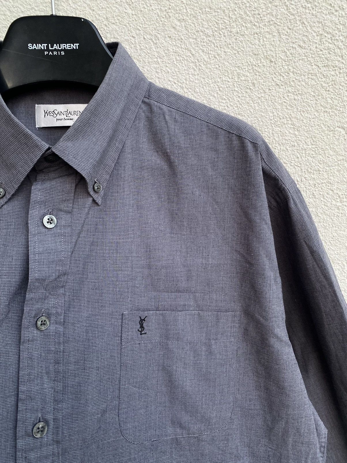 Yves Saint Laurent Grey YSL Shirt Size US L / EU 52-54 / 3 - 1 Thumbnail