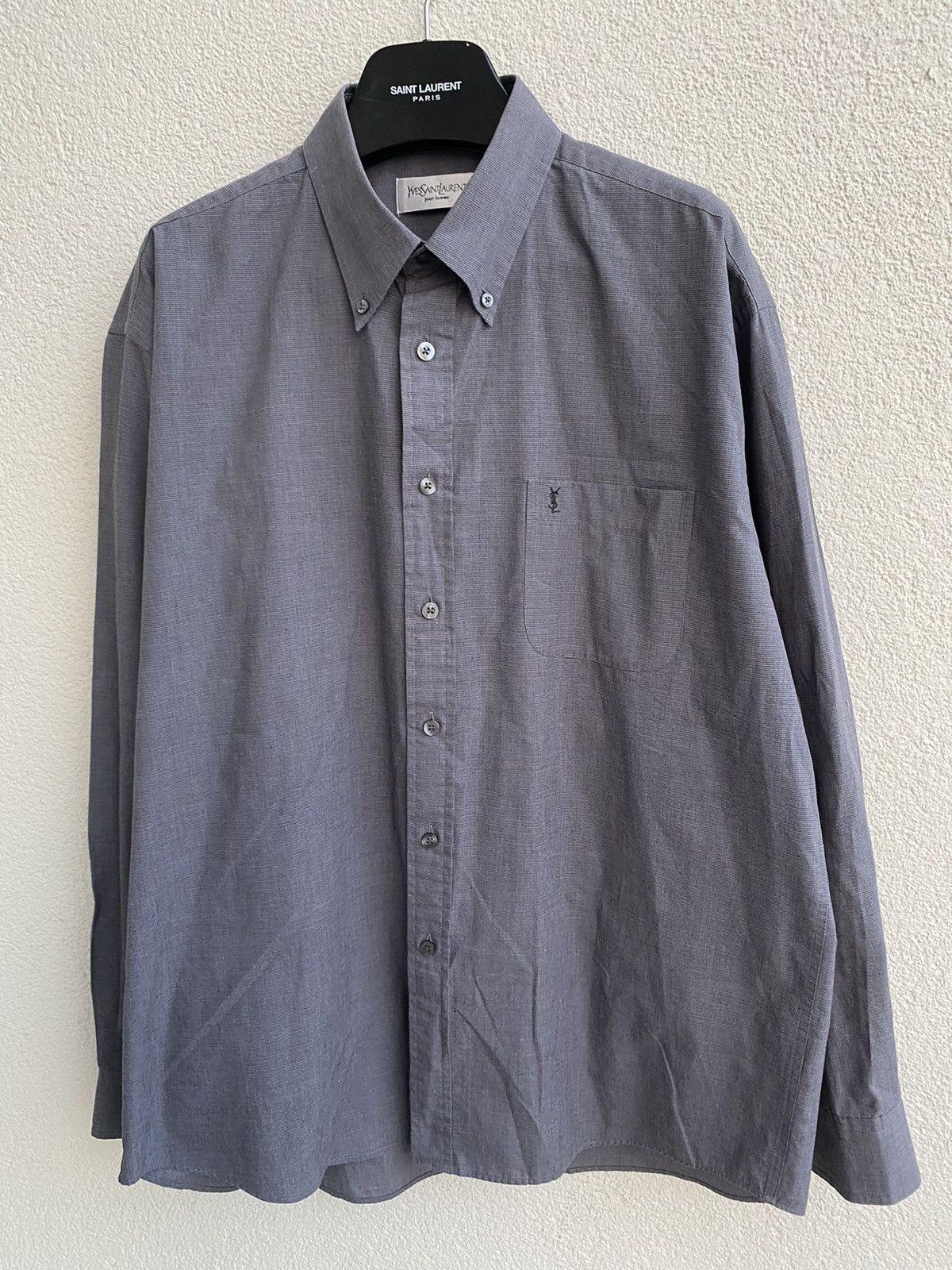 Yves Saint Laurent Grey YSL Shirt Size US L / EU 52-54 / 3 - 12 Thumbnail