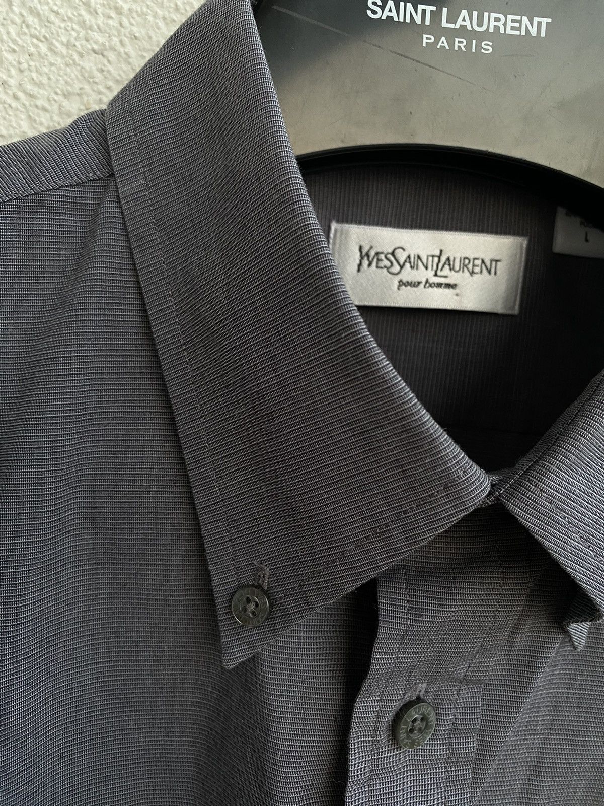 Yves Saint Laurent Grey YSL Shirt Size US L / EU 52-54 / 3 - 7 Thumbnail