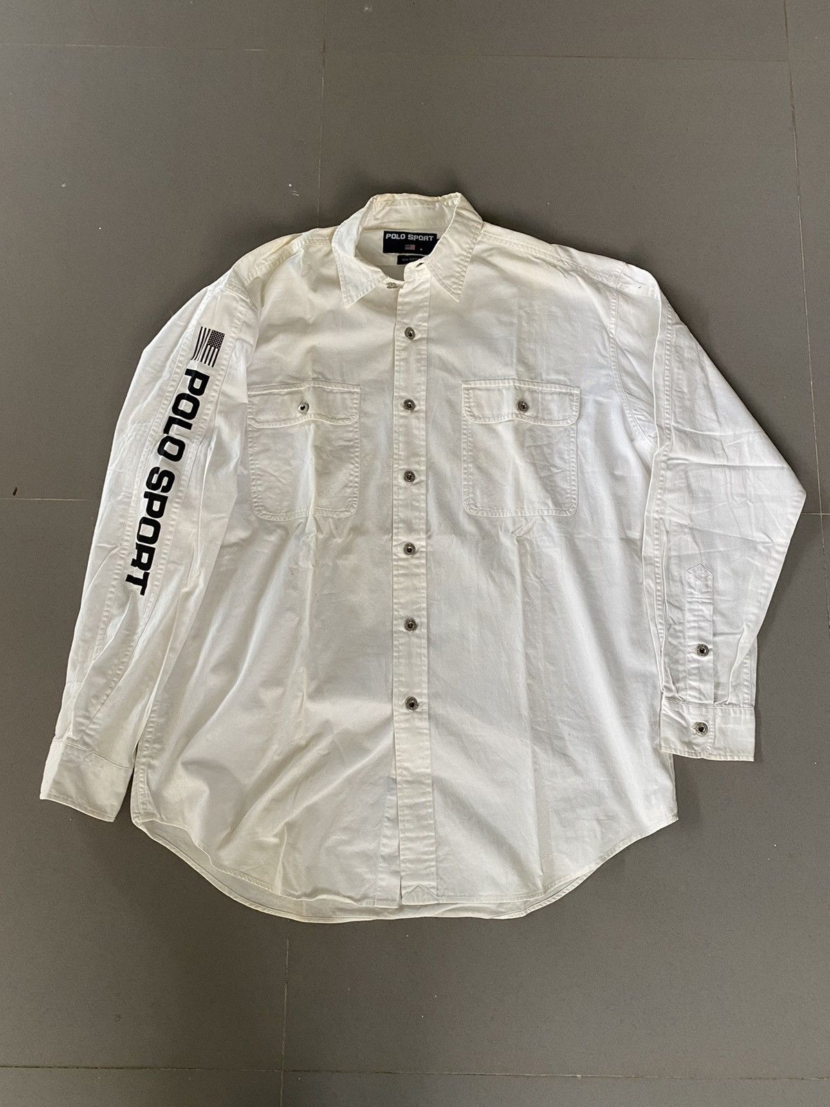 Polo Ralph Lauren × Vintage Vintage POLO SPORT spellout shirt. Size US XL / EU 56 / 4 - 1 Thumbnail