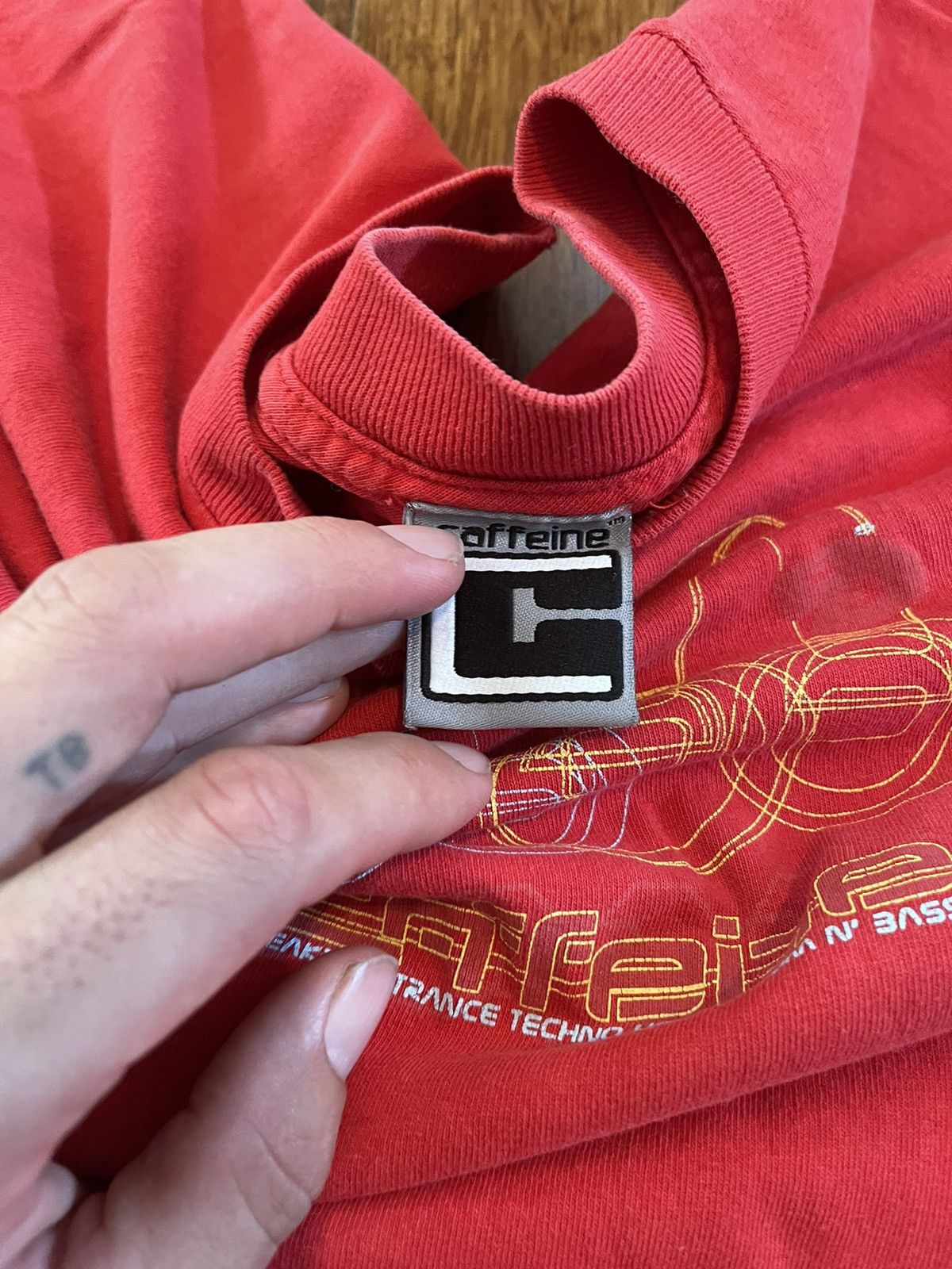 Vintage Vintage 90s Caffeine Techno (et al) Chopped Tee Size US XL / EU 56 / 4 - 3 Thumbnail