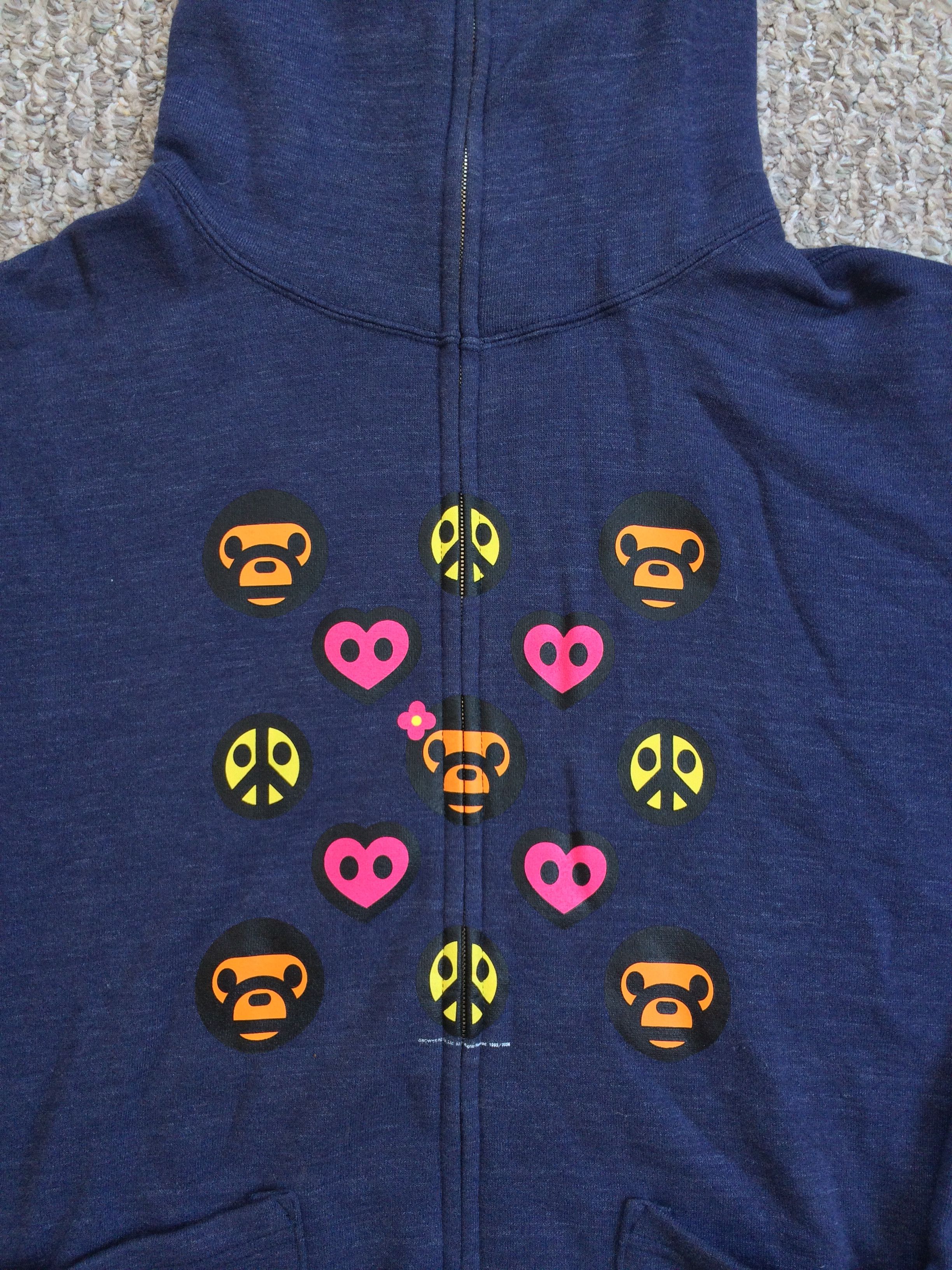 Bape OG Baby Milo Peace & Love Full Zip Hoodie Size US M / EU 48-50 / 2 - 2 Thumbnail