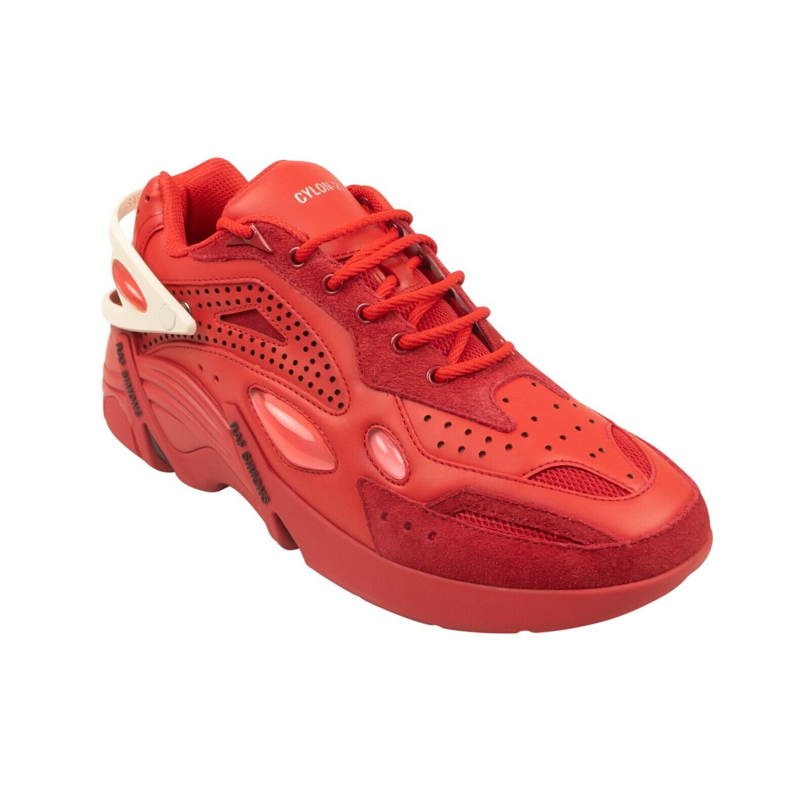 image of Raf Simons Red Leather Cyclon 21 Sneakers Size 9/42, Men's