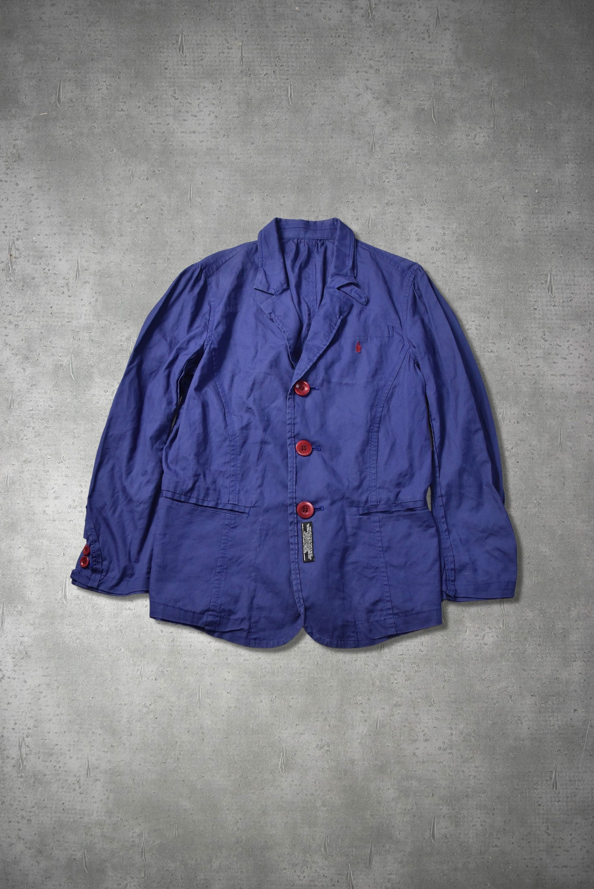 image of Undercover Open Strings Basic Tailored Jacket 28588 - 826 80 in Blue, Men's (Size Small)
