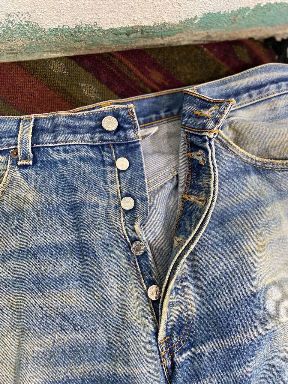 Levi's vintage levis 501 button fly distressed denim Size US 35 - 9 Thumbnail