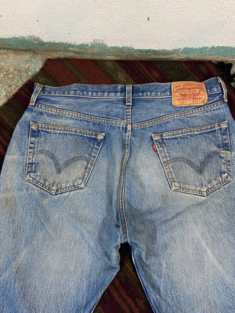 Levi's vintage levis 501 button fly distressed denim Size US 35 - 3 Thumbnail