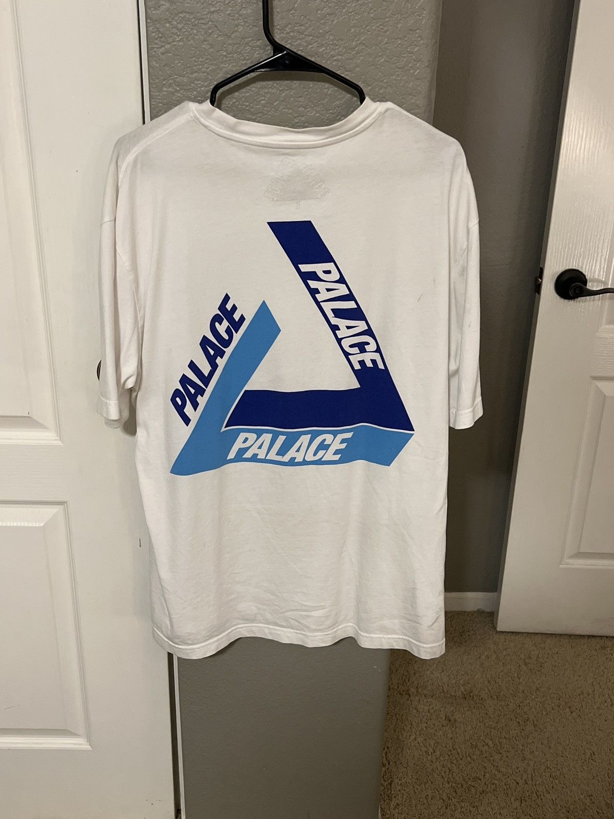 Palace 2018 Palace Tri Shadow T Shirt White Blue Grailed