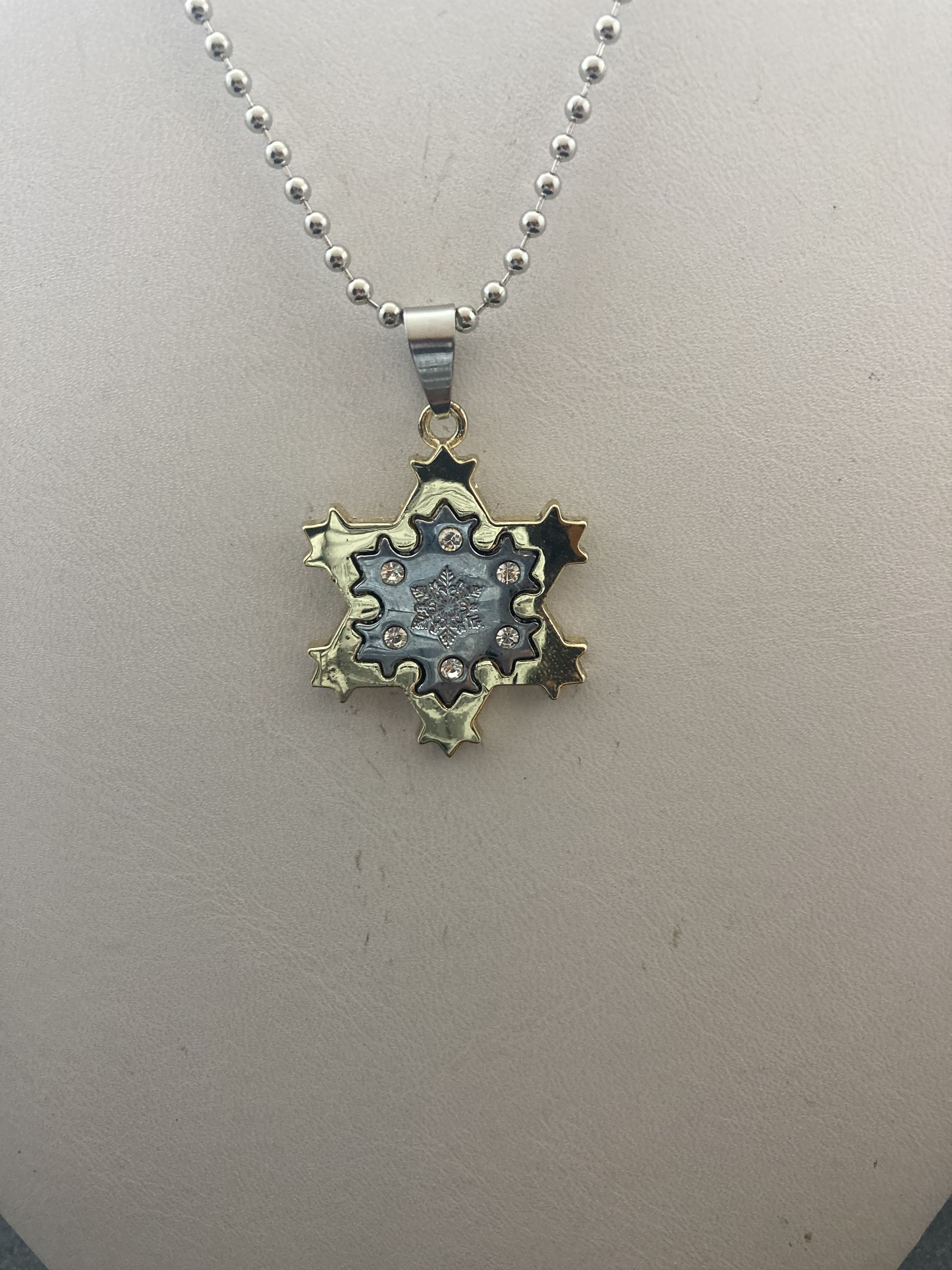 Jewelry Snowflake Stainless Steel Necklace with czs Size ONE SIZE - 3 Thumbnail