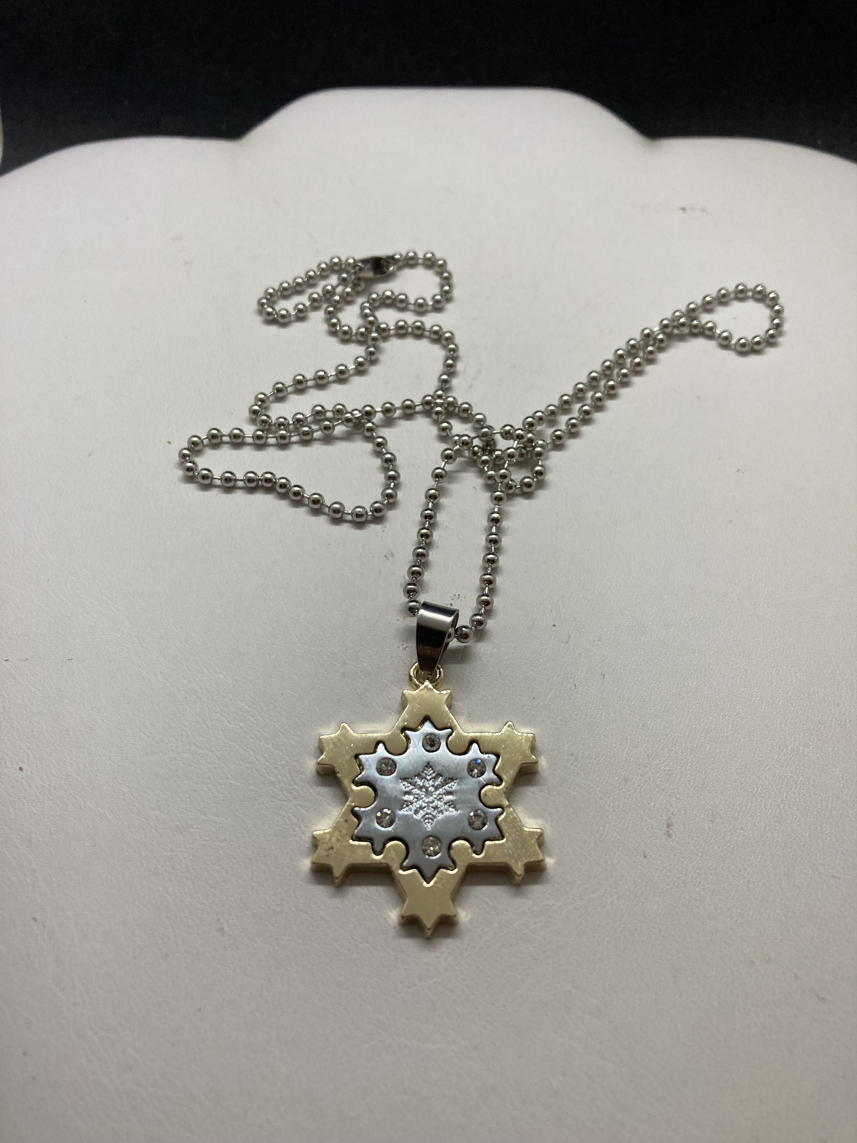 Jewelry Snowflake Stainless Steel Necklace with czs Size ONE SIZE - 4 Thumbnail
