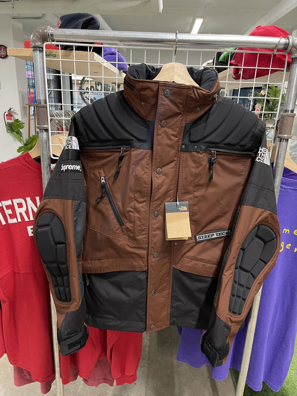 image of Dark Oak The North Face X Supreme Steep Tech Apogee Jacket in Brown, Men's (Size Medium)
