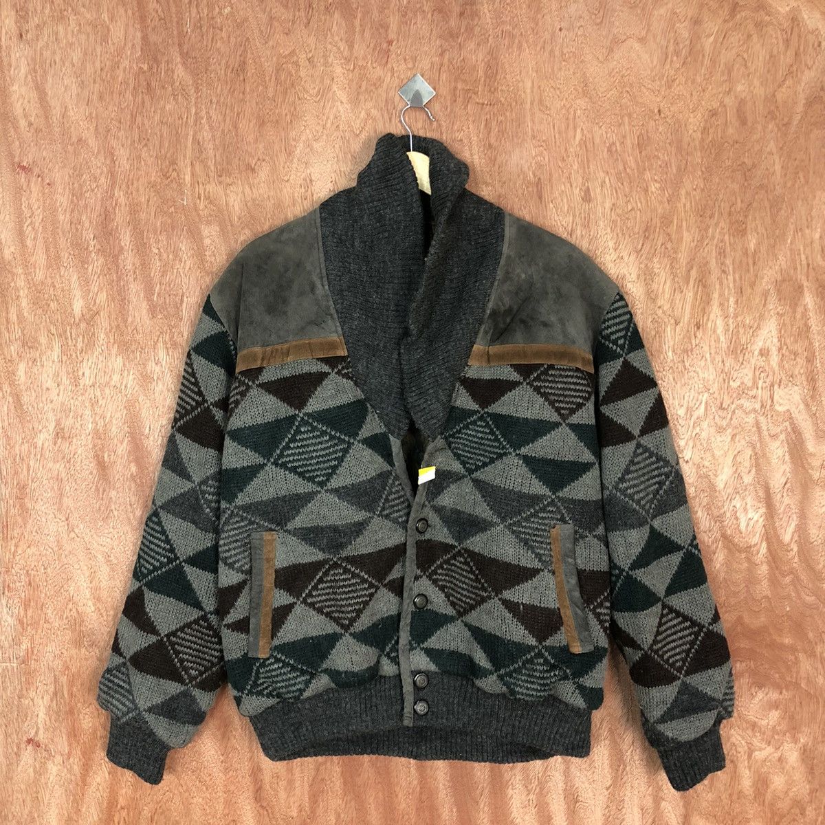 Vintage DLL Bicolman vintage Grey Knit cardigan winter Sweater #1380 Size US L / EU 52-54 / 3 - 3 Thumbnail