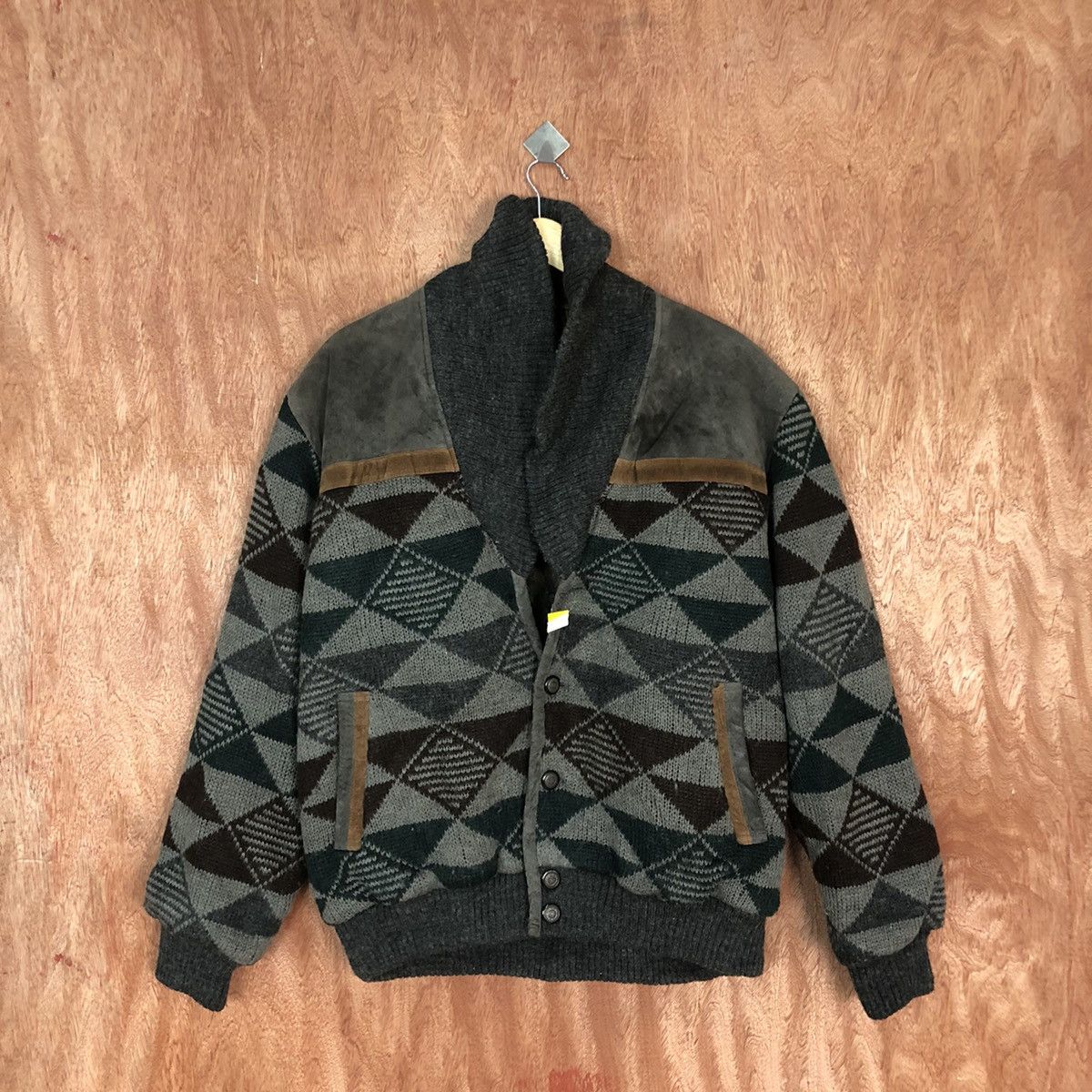 Vintage DLL Bicolman vintage Grey Knit cardigan winter Sweater #1380 Size US L / EU 52-54 / 3 - 1 Thumbnail