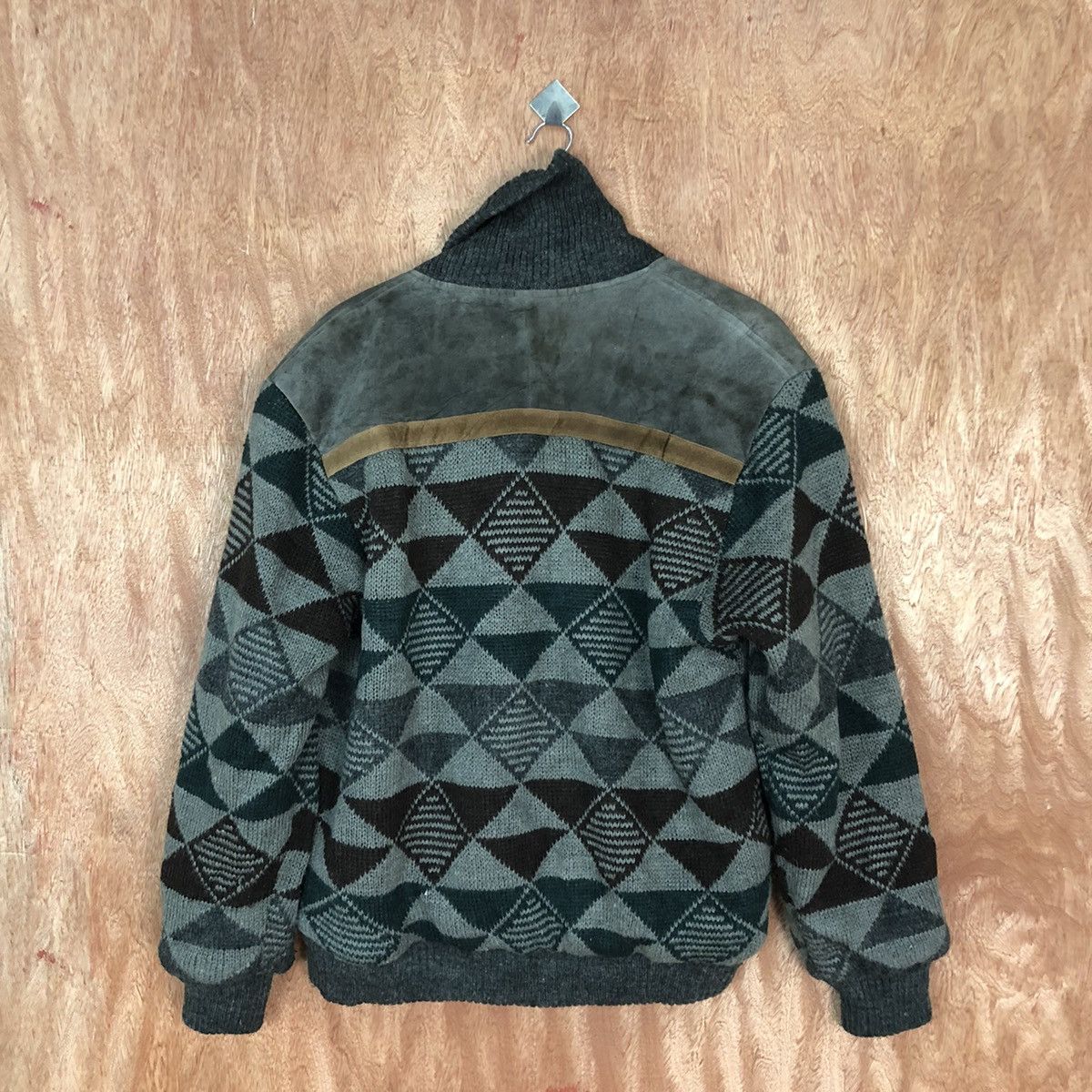 Vintage DLL Bicolman vintage Grey Knit cardigan winter Sweater #1380 Size US L / EU 52-54 / 3 - 14 Thumbnail