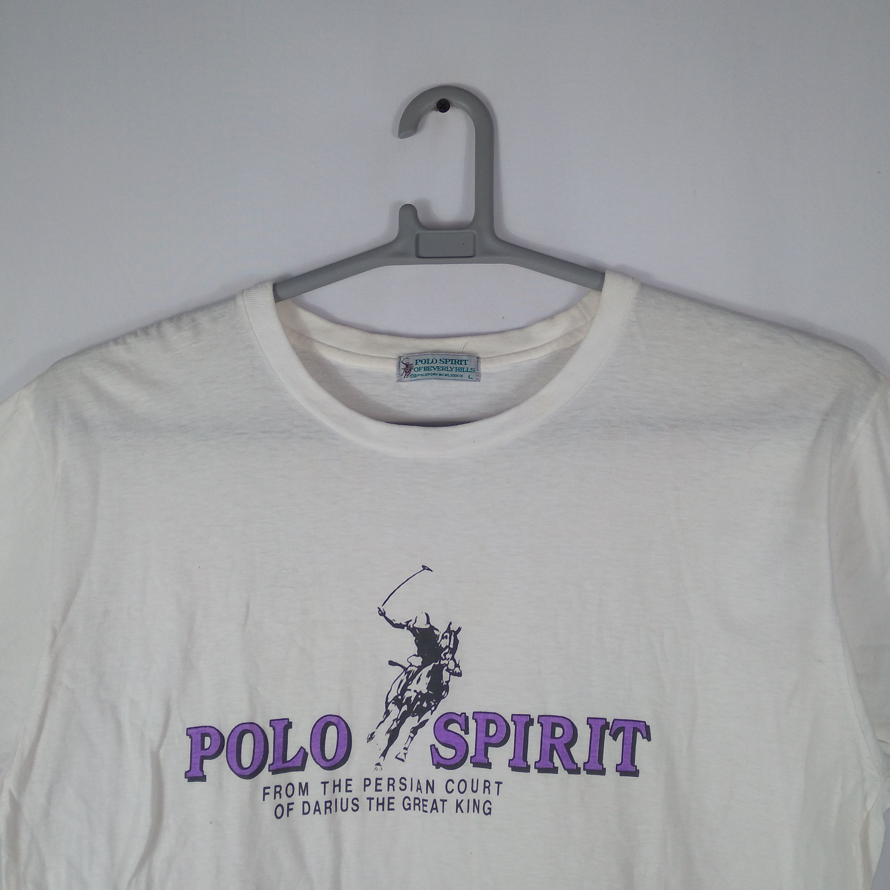 Beverly Hills Polo Club × Polo Ralph Lauren × Vintage Vintage 90s Polo Spirit OG Big Logo Spellout Tee Size US M / EU 48-50 / 2 - 2 Thumbnail