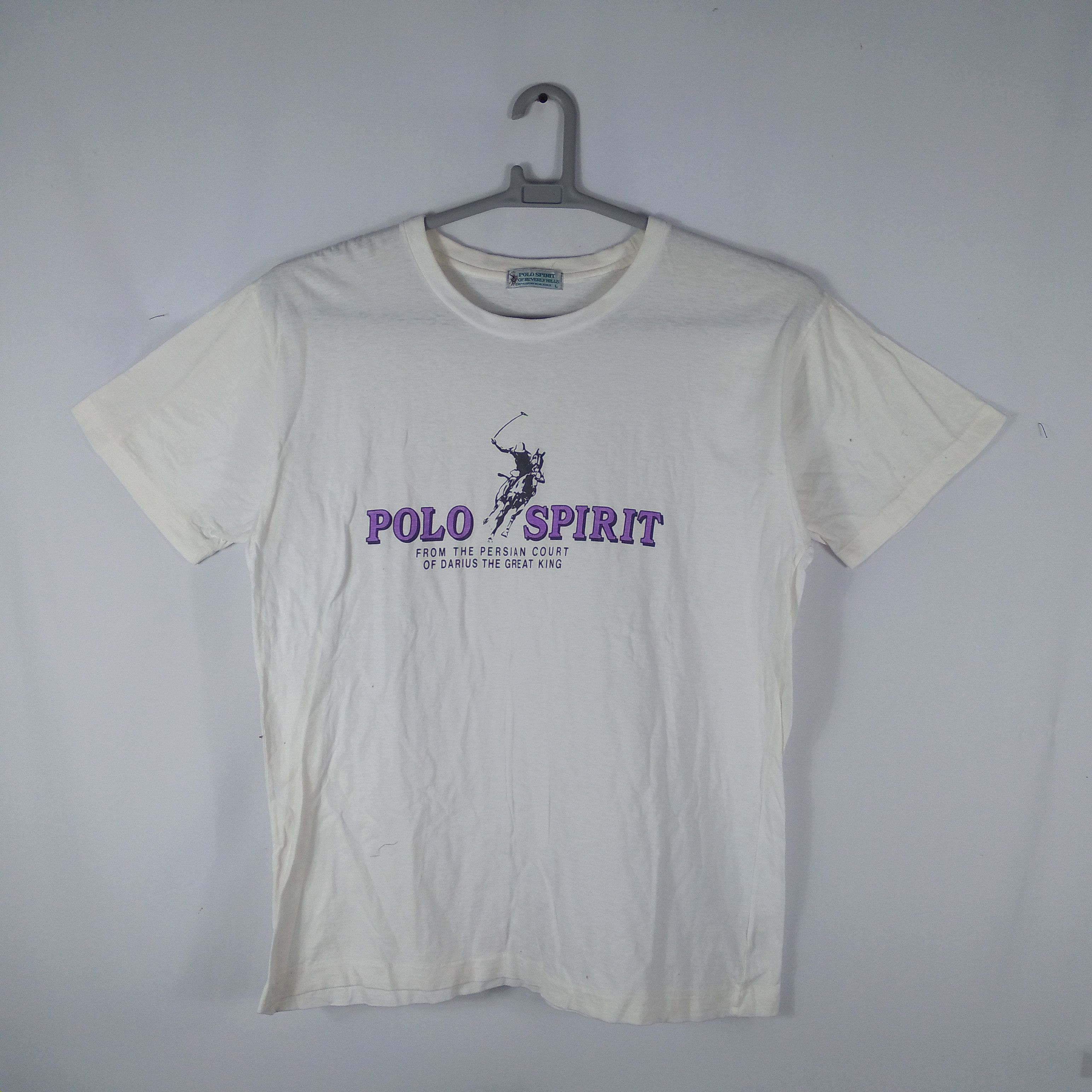 Beverly Hills Polo Club × Polo Ralph Lauren × Vintage Vintage 90s Polo Spirit OG Big Logo Spellout Tee Size US M / EU 48-50 / 2 - 1 Thumbnail