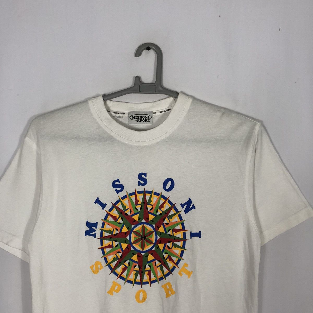 Missoni × Vintage Rare Vintage 90s Missoni Sports Big Logo Italian Tee Size US M / EU 48-50 / 2 - 2 Thumbnail