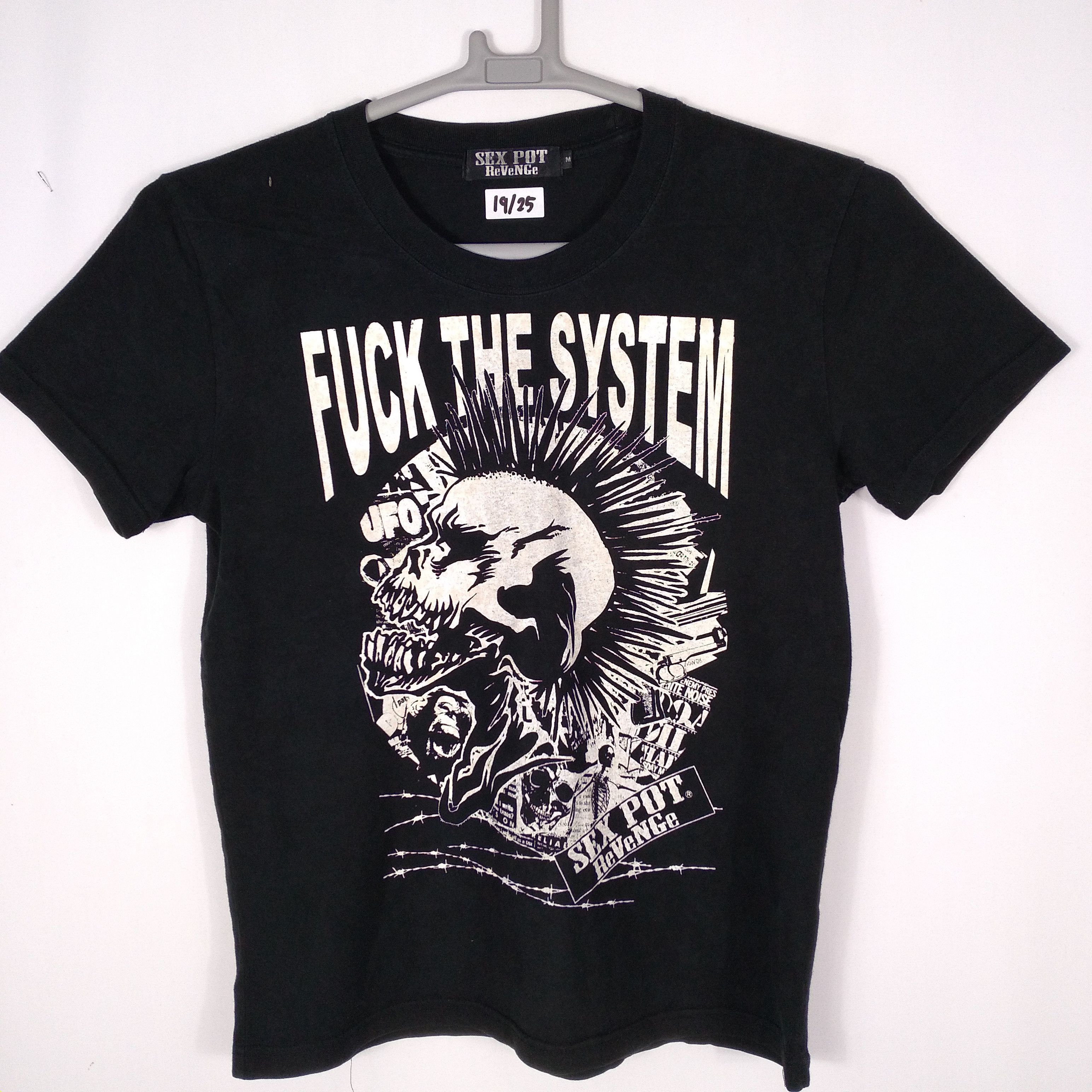 Japanese Brand × Vintage Sex Pot Revenge Fuck The System Big Print Skull Tee Size US S / EU 44-46 / 1 - 3 Thumbnail