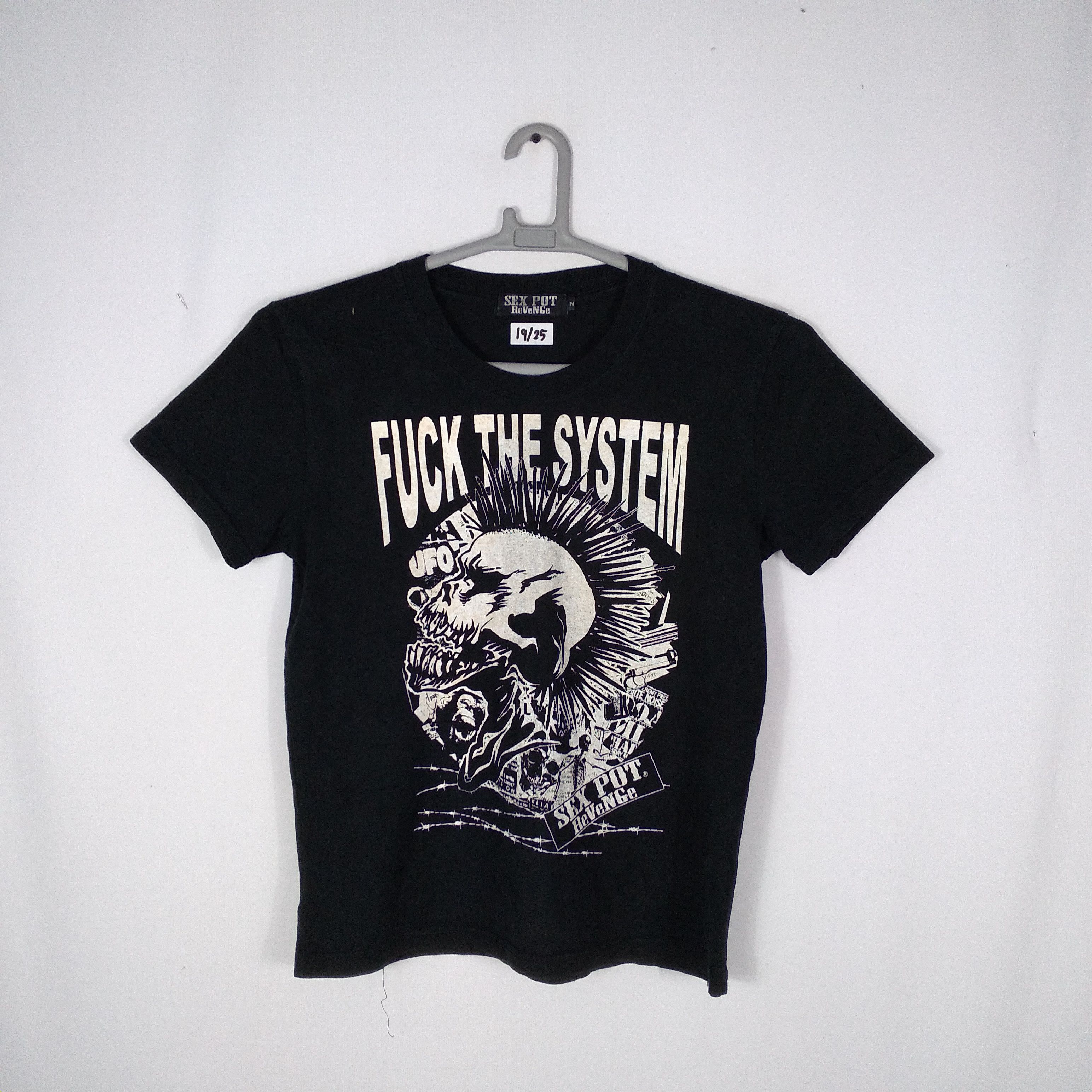 Japanese Brand × Vintage Sex Pot Revenge Fuck The System Big Print Skull Tee Size US S / EU 44-46 / 1 - 1 Thumbnail