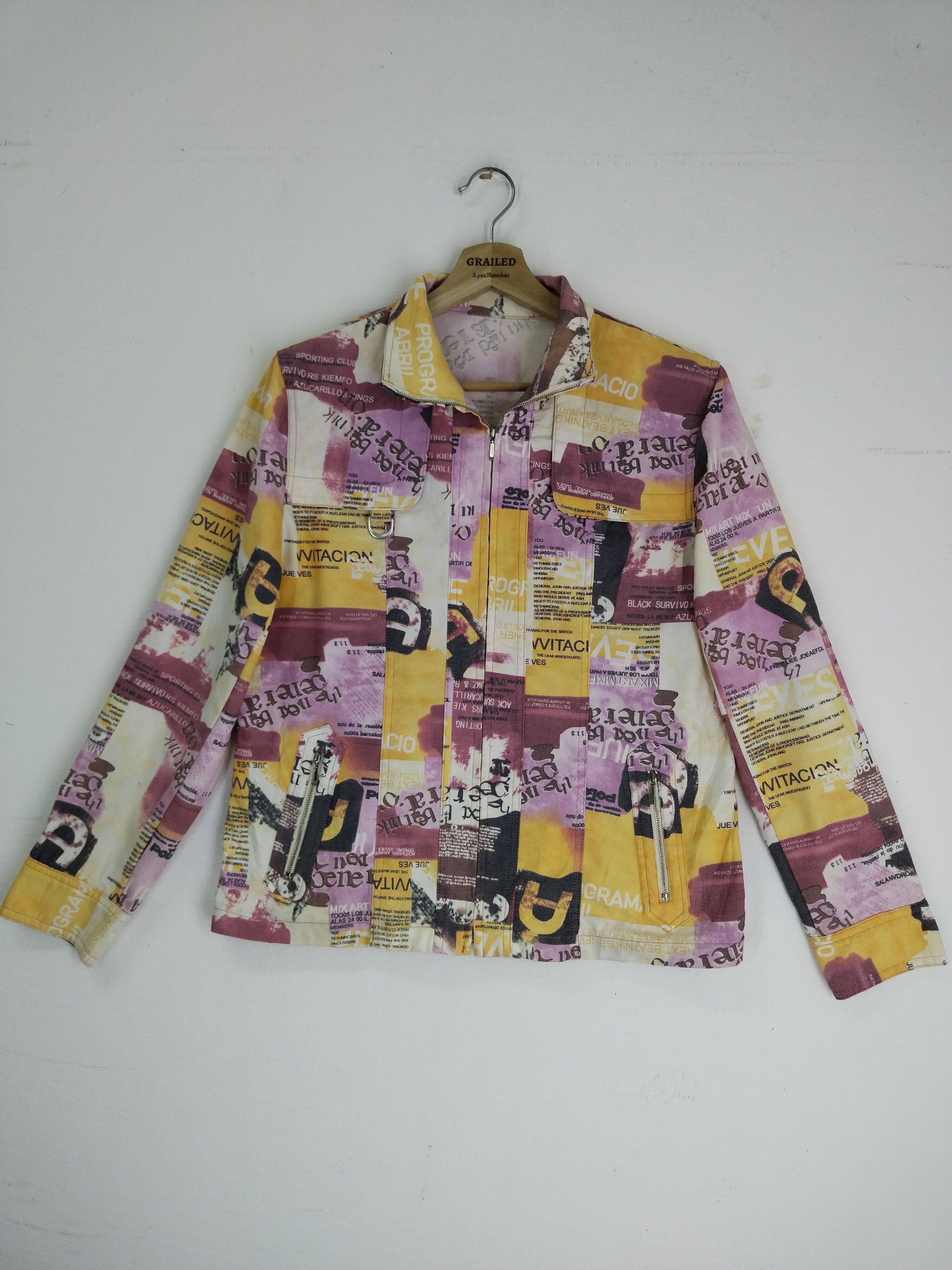 If Six Was Nine × Japanese Brand × Vintage Vintage 90s Full Print Mix Art Mix Women Jacket Size S / US 4 / IT 40 - 1 Thumbnail