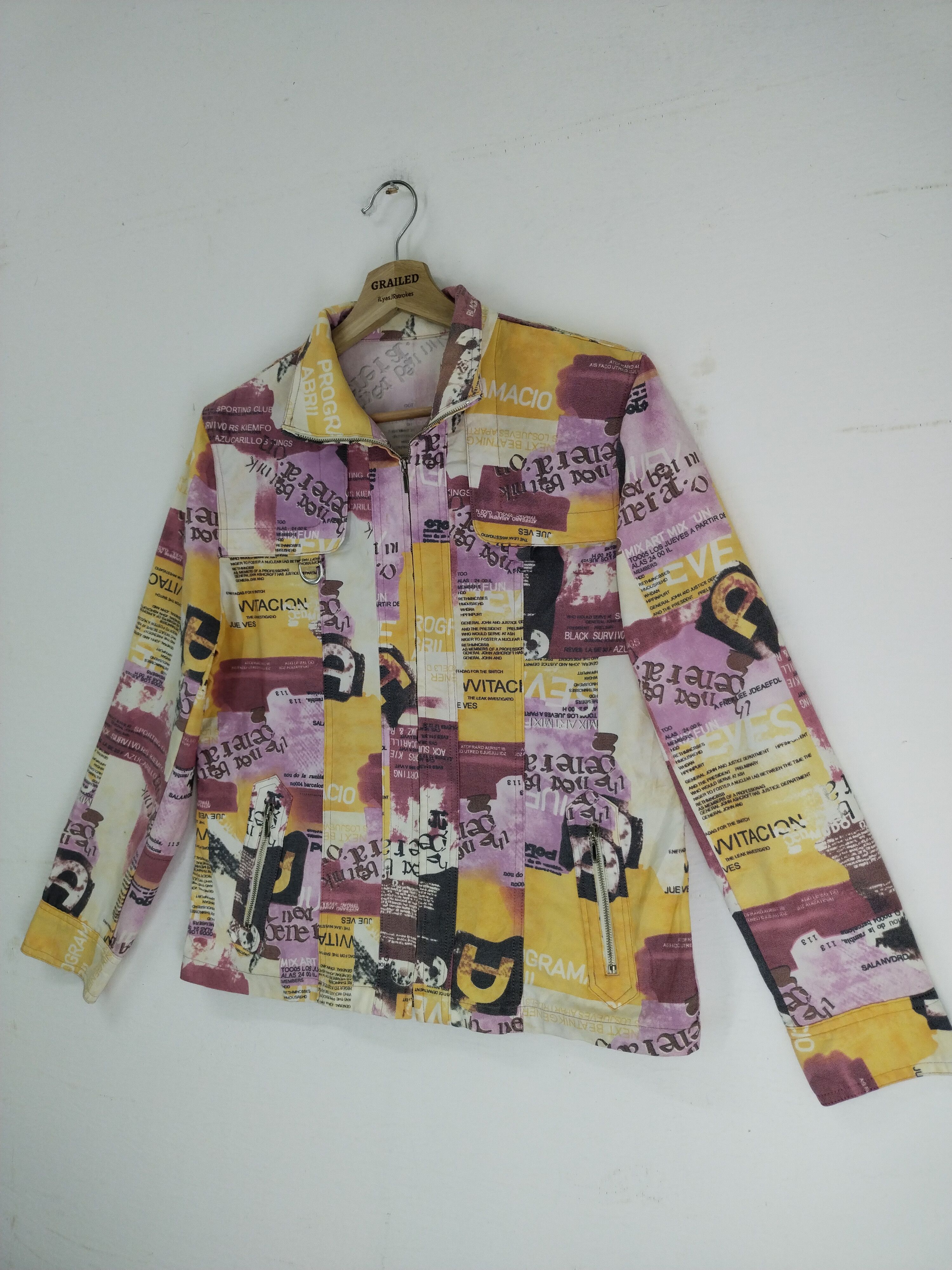 If Six Was Nine × Japanese Brand × Vintage Vintage 90s Full Print Mix Art Mix Women Jacket Size S / US 4 / IT 40 - 4 Thumbnail