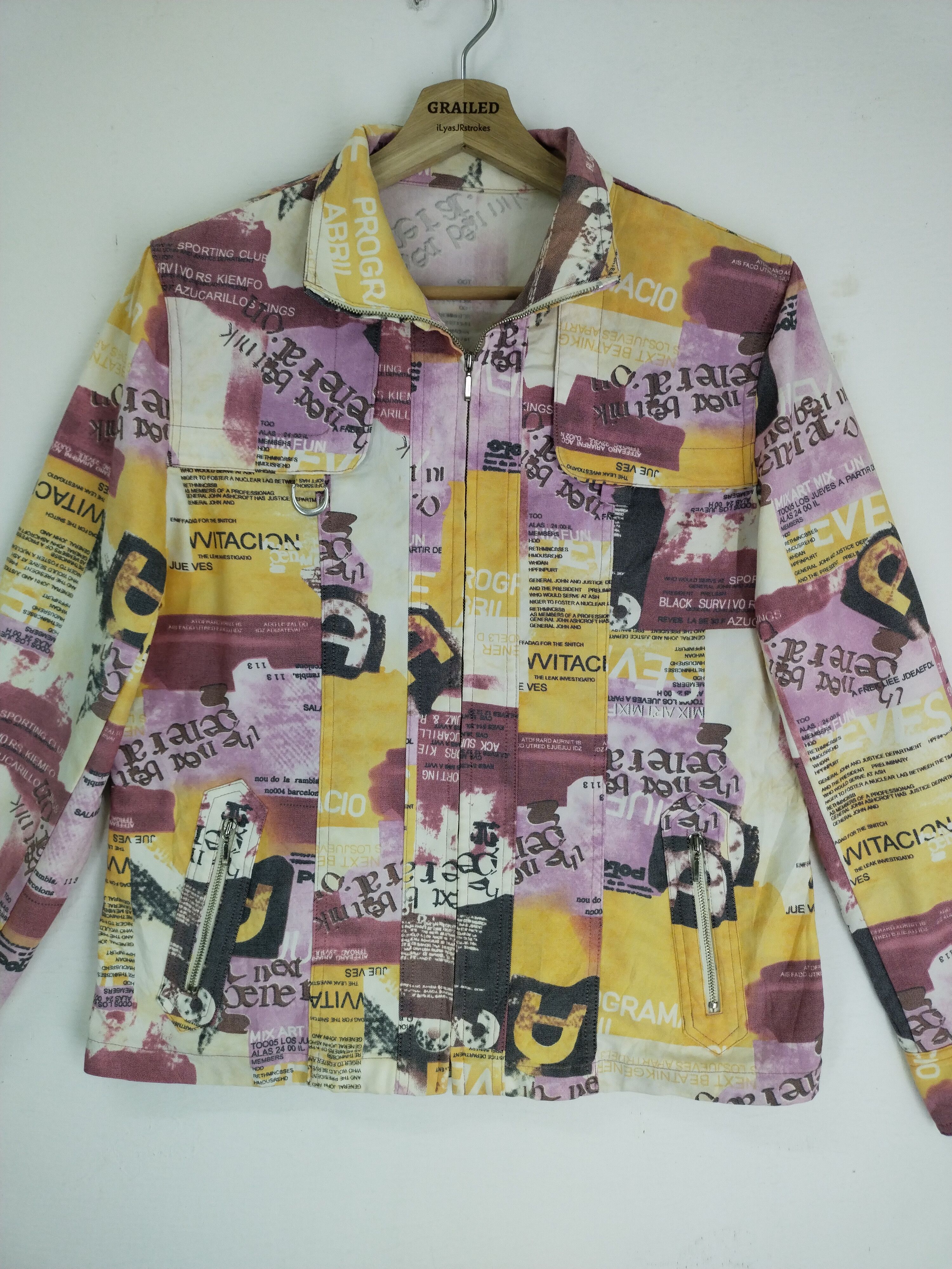 If Six Was Nine × Japanese Brand × Vintage Vintage 90s Full Print Mix Art Mix Women Jacket Size S / US 4 / IT 40 - 2 Thumbnail
