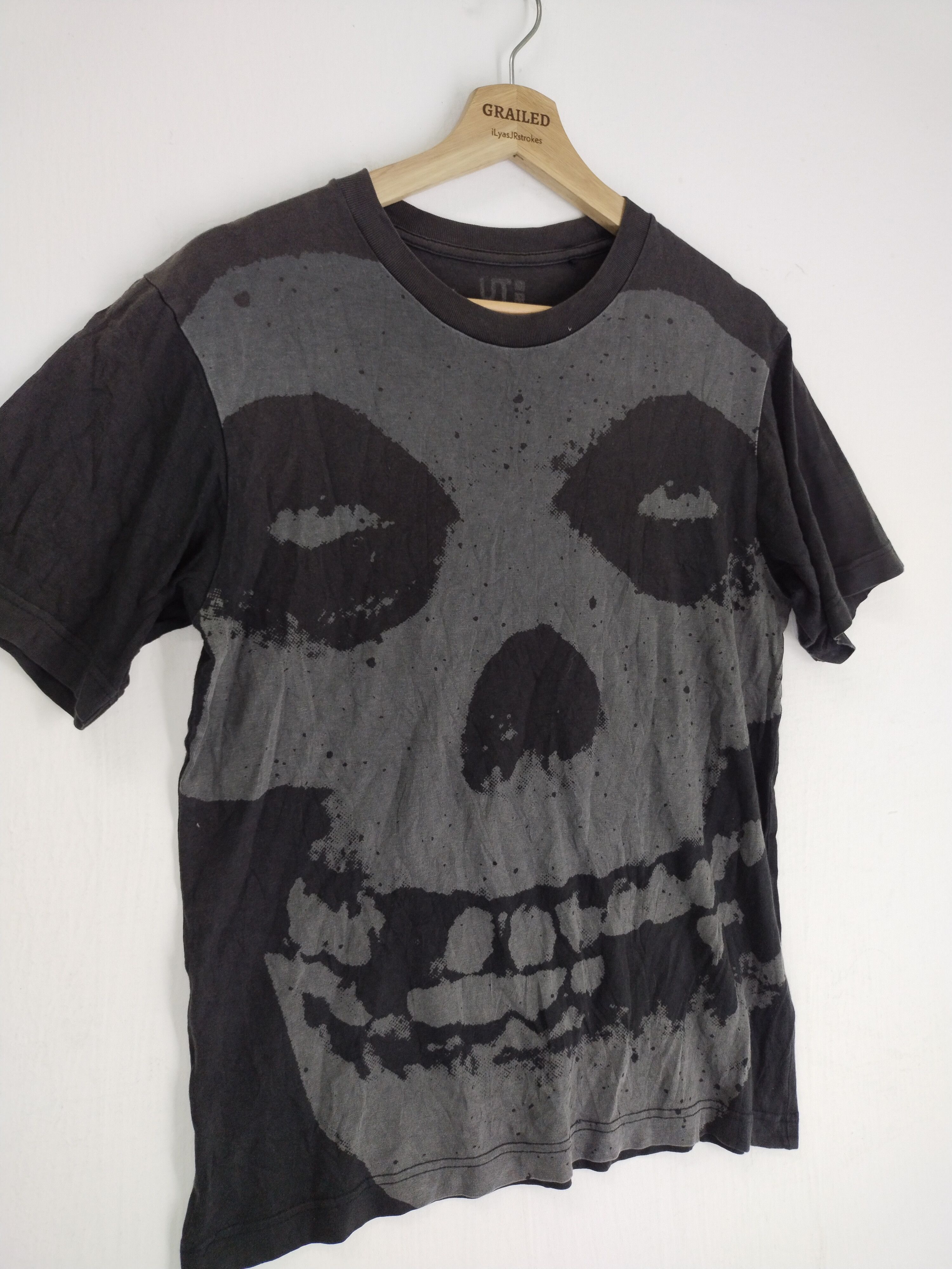 image of Full Print Misfits Punk Band Shirt Tee in Black, Men's (Size Medium)