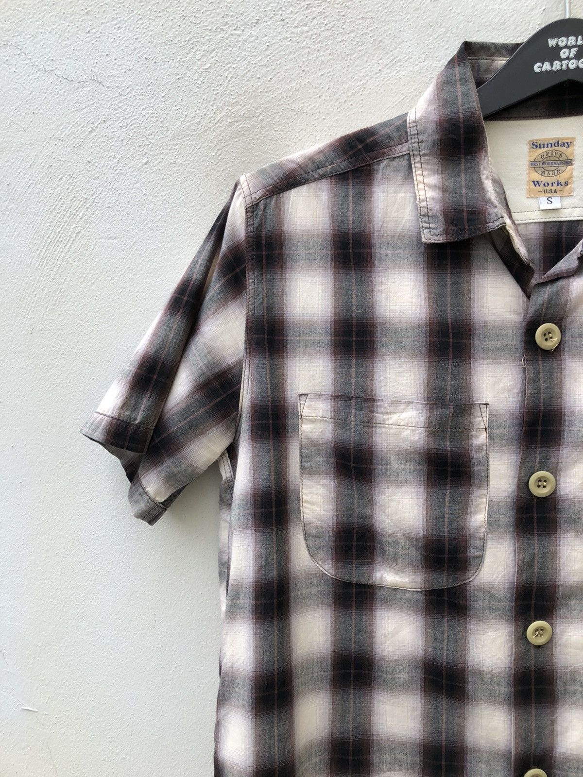 Vintage Sunday Works Union Made Cotton Plaid Rockabilly Shirt Size US S / EU 44-46 / 1 - 7 Thumbnail