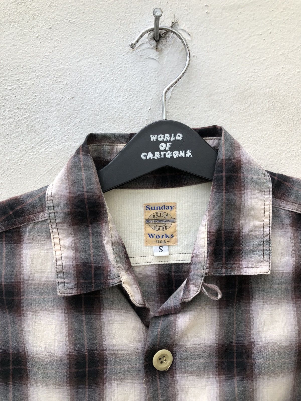 Vintage Sunday Works Union Made Cotton Plaid Rockabilly Shirt Size US S / EU 44-46 / 1 - 4 Thumbnail