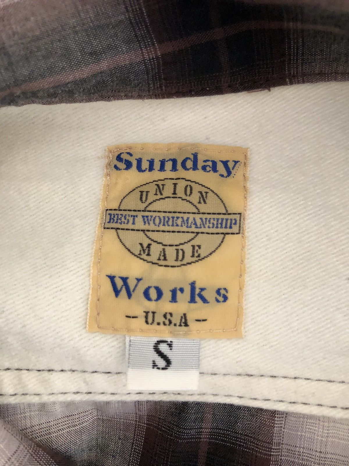 Vintage Sunday Works Union Made Cotton Plaid Rockabilly Shirt Size US S / EU 44-46 / 1 - 9 Thumbnail