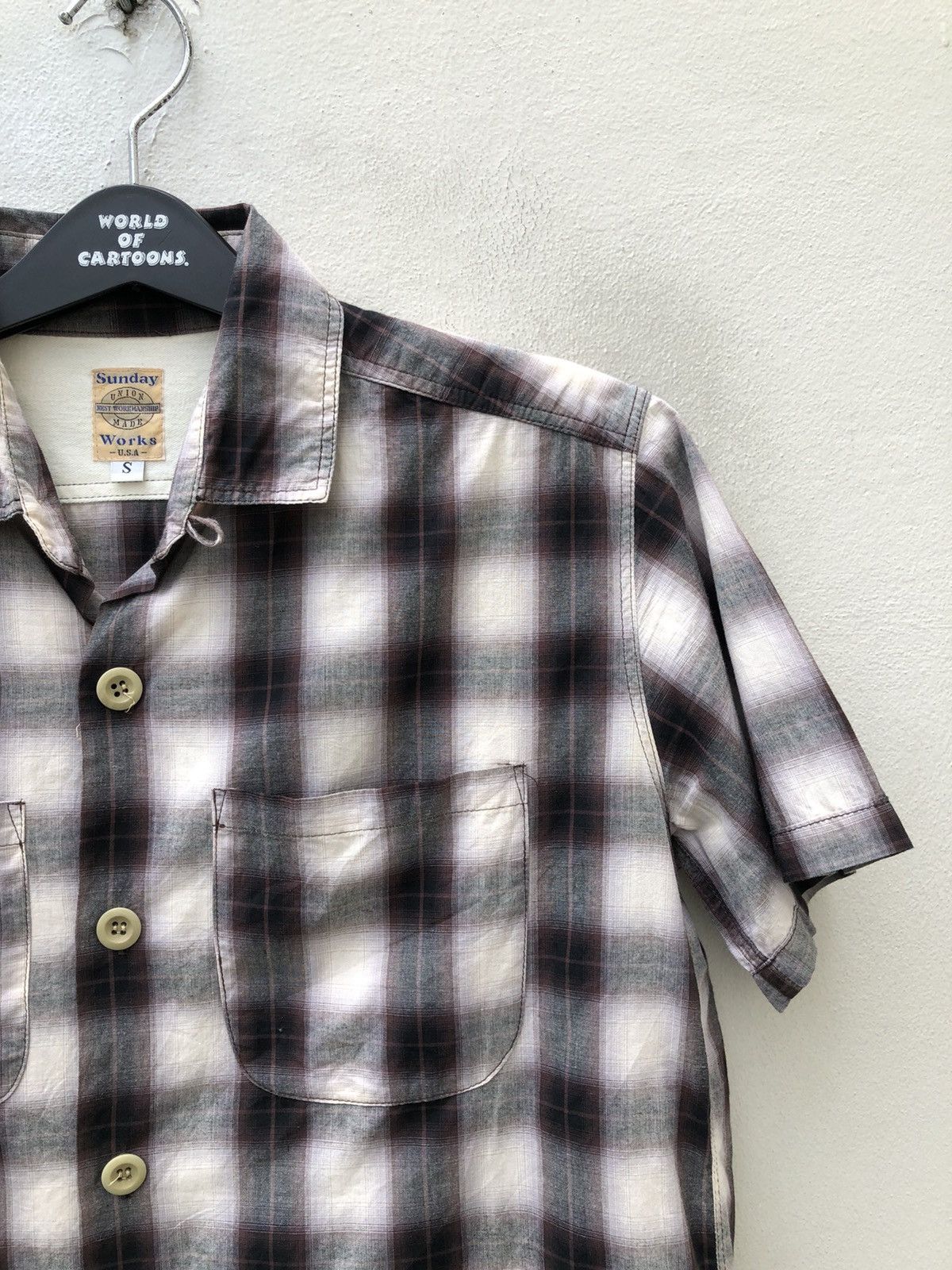 Vintage Sunday Works Union Made Cotton Plaid Rockabilly Shirt Size US S / EU 44-46 / 1 - 5 Thumbnail