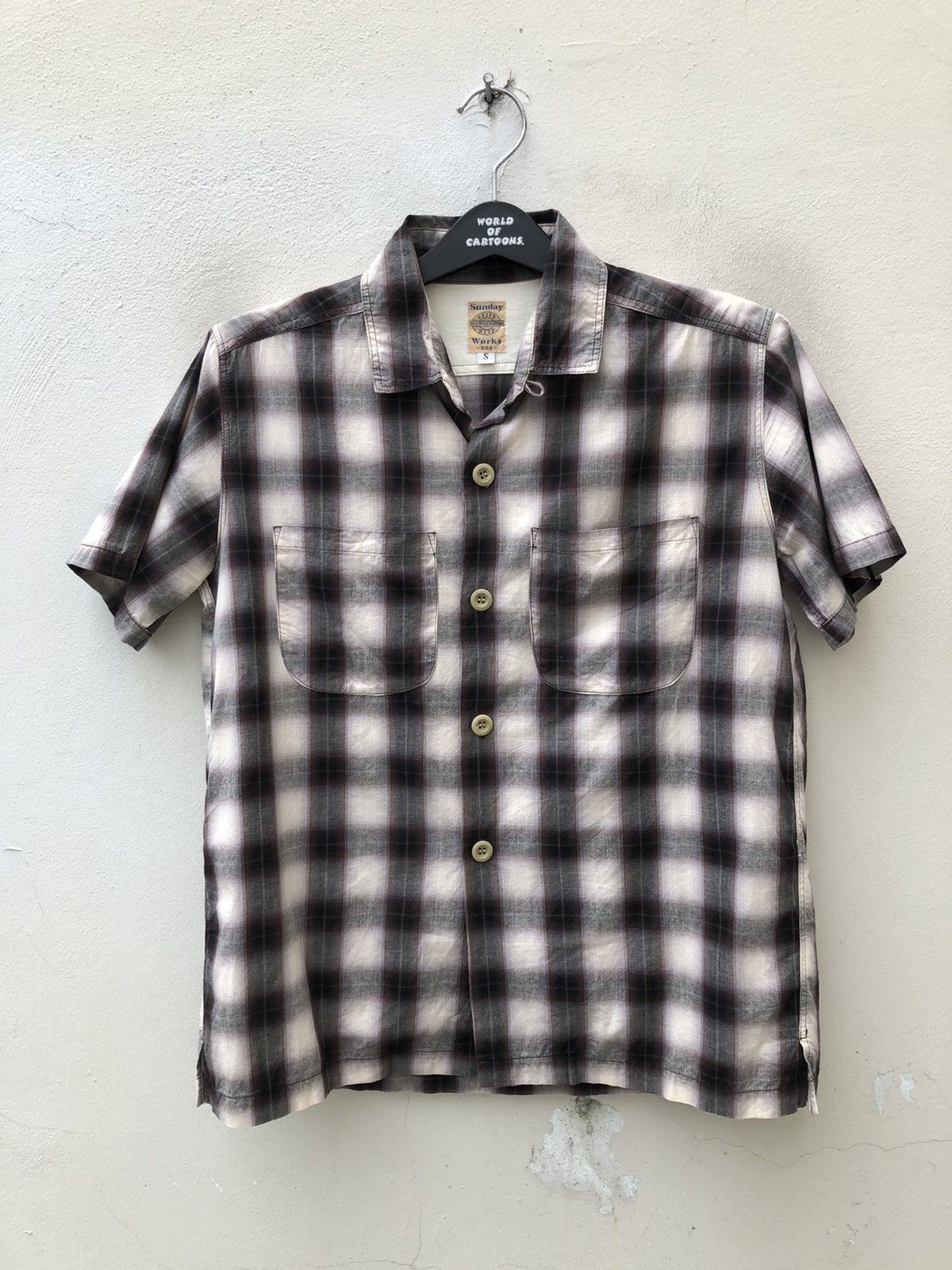 Vintage Sunday Works Union Made Cotton Plaid Rockabilly Shirt Size US S / EU 44-46 / 1 - 3 Thumbnail