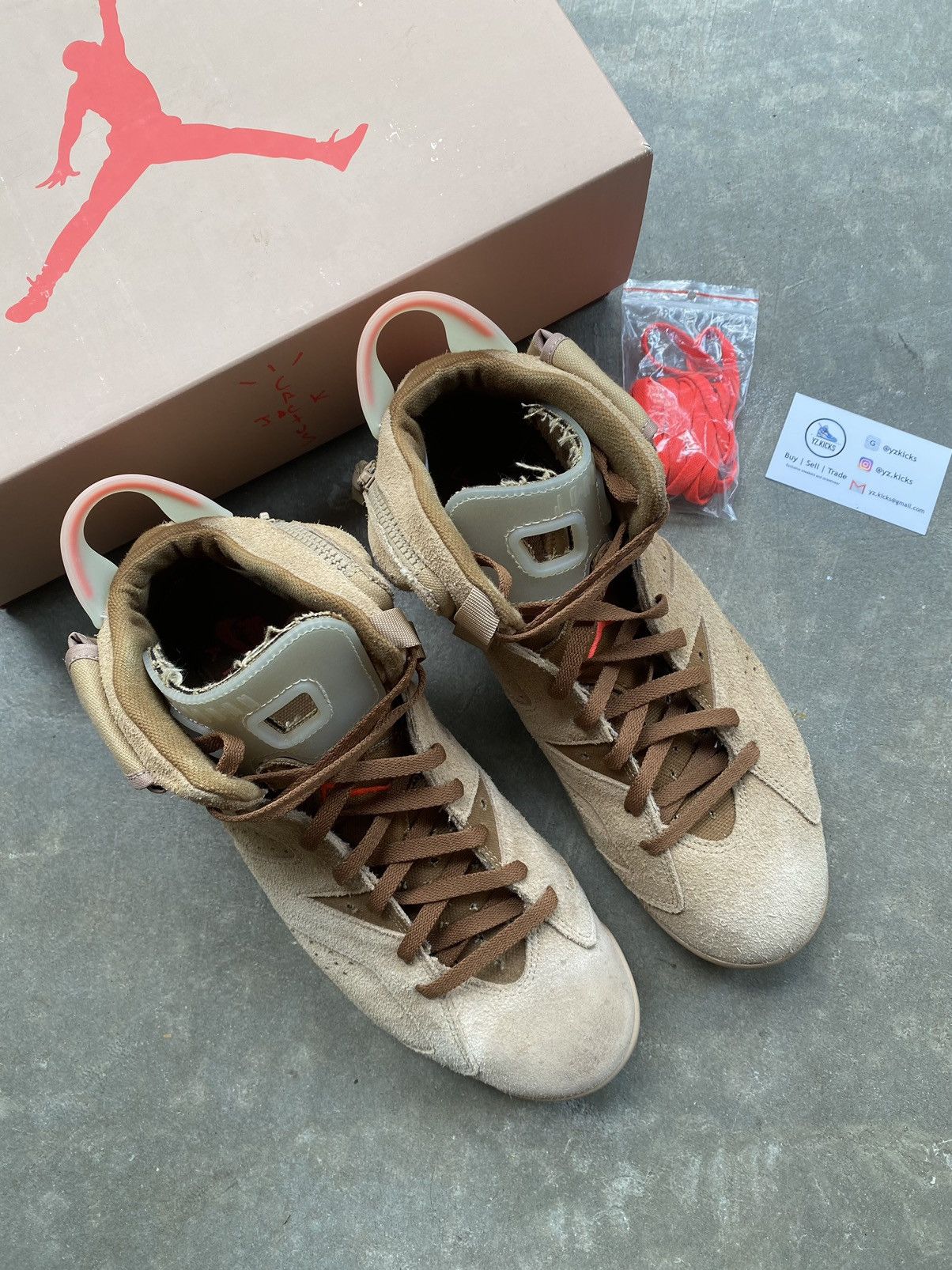 Jordan Brand × Travis Scott Jordan 6 Travis Scott British Khaki size 12 VNDS Size US 12 / EU 45 - 3 Thumbnail