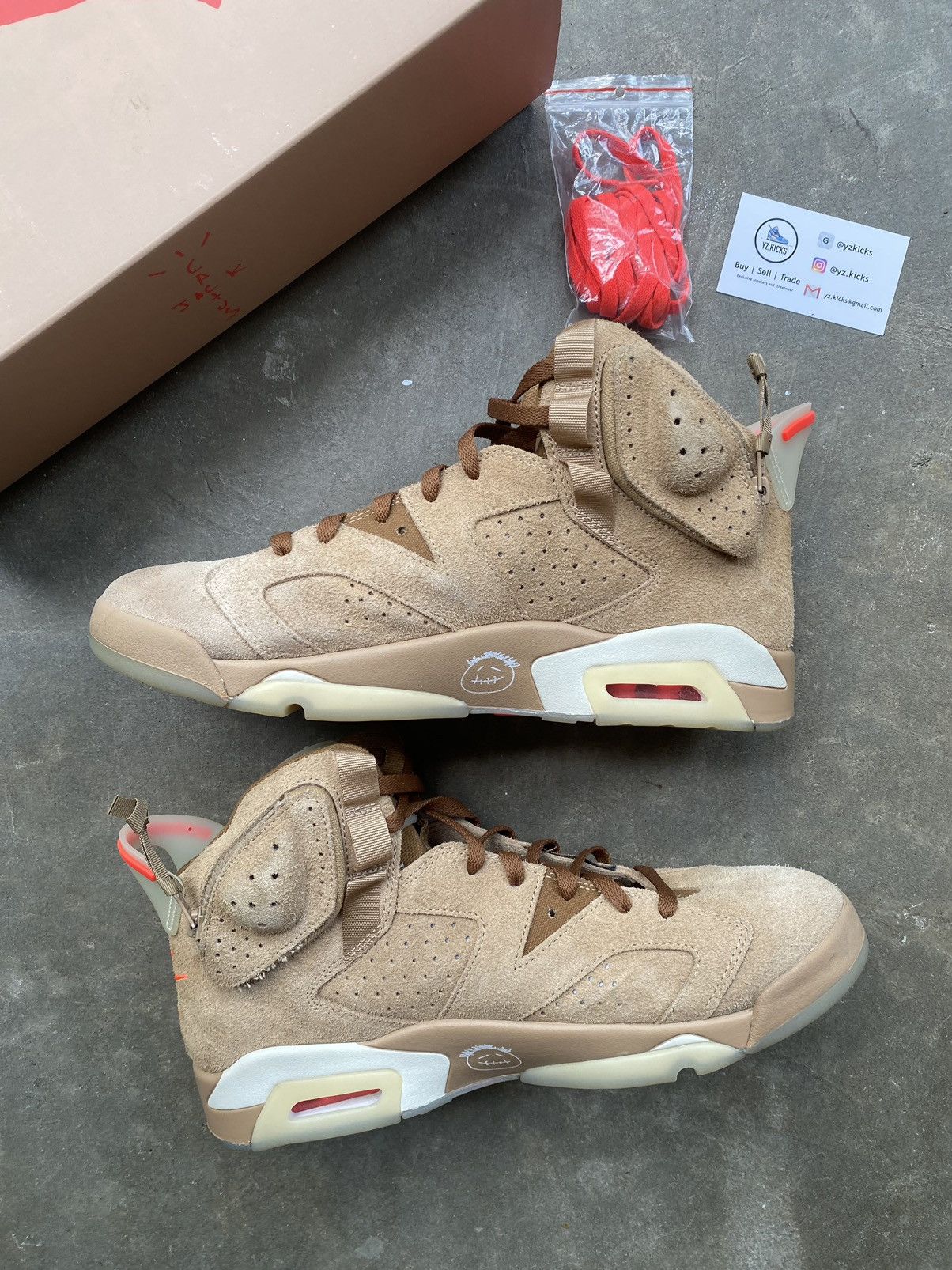 Jordan Brand × Travis Scott Jordan 6 Travis Scott British Khaki size 12 VNDS Size US 12 / EU 45 - 2 Thumbnail