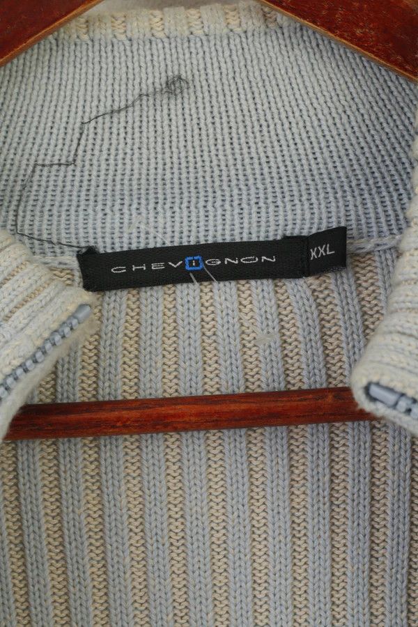 Chevignon Chevignon Men XXL Sweater Blue Cotton Zip Up 5710 Size US XXL / EU 58 / 5 - 5 Thumbnail