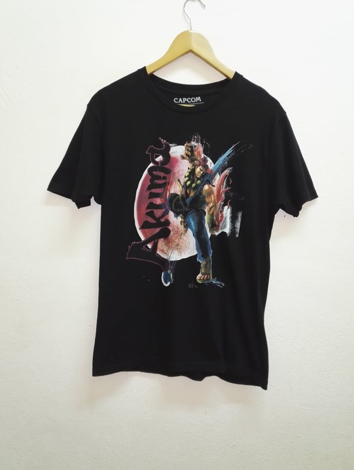 image of Playstation x Sony Steals Vintage Capcom Akuma Character Takken 3 Tee (C9) in Black (Size Medium)
