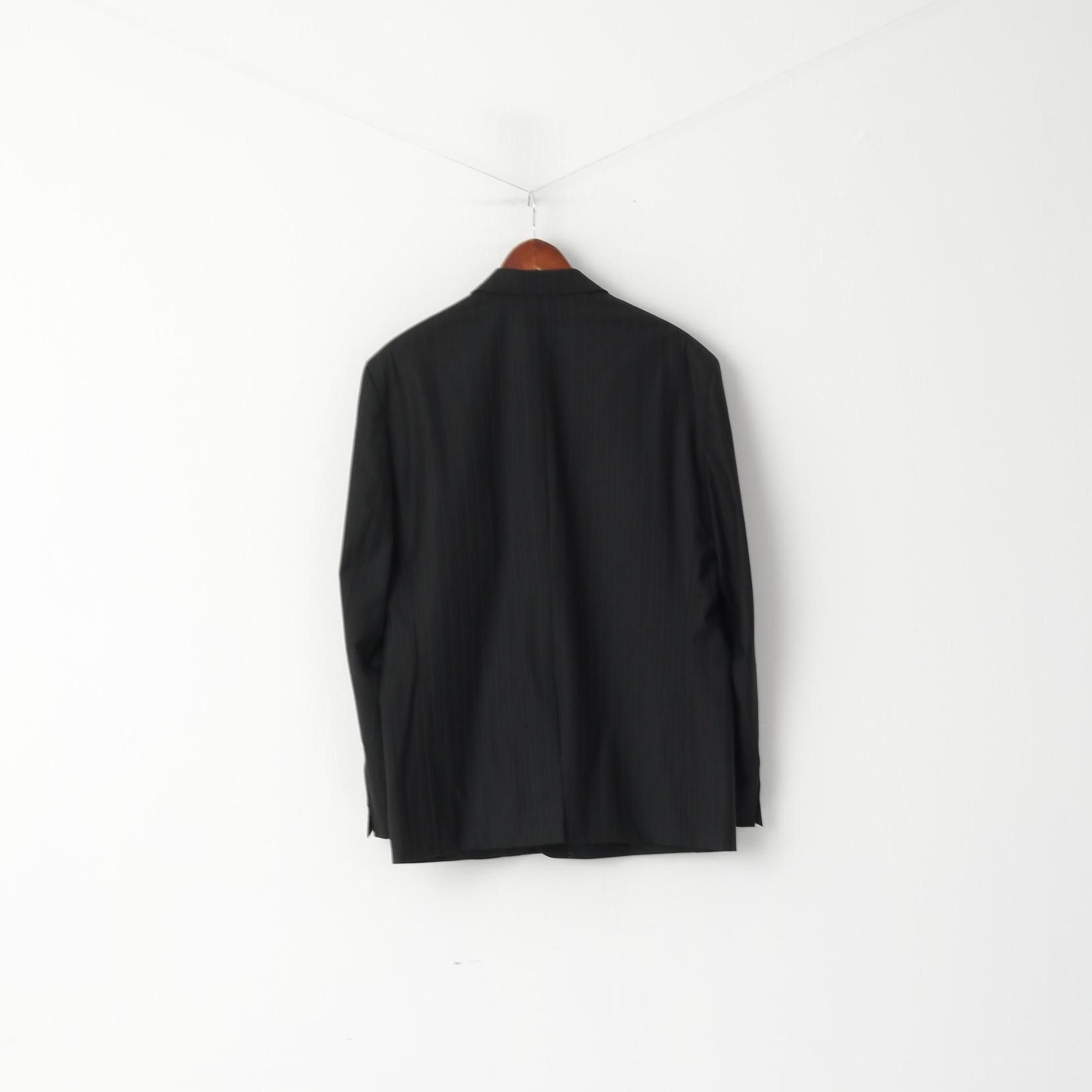 Vintage Michael Berger Collection Men 27 42 Blazer Black 1398 Size 42R - 6 Thumbnail