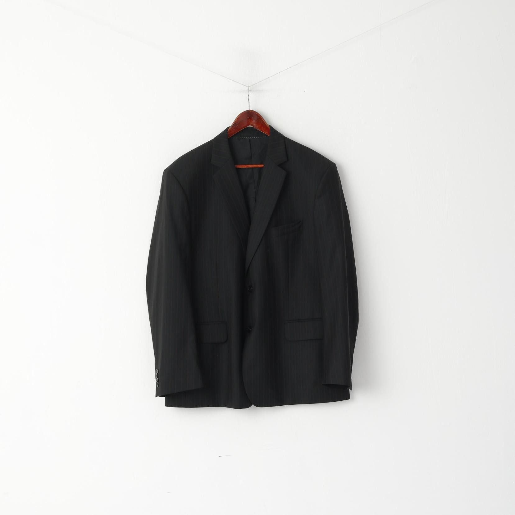 Vintage Michael Berger Collection Men 27 42 Blazer Black 1398 Size 42R - 1 Thumbnail