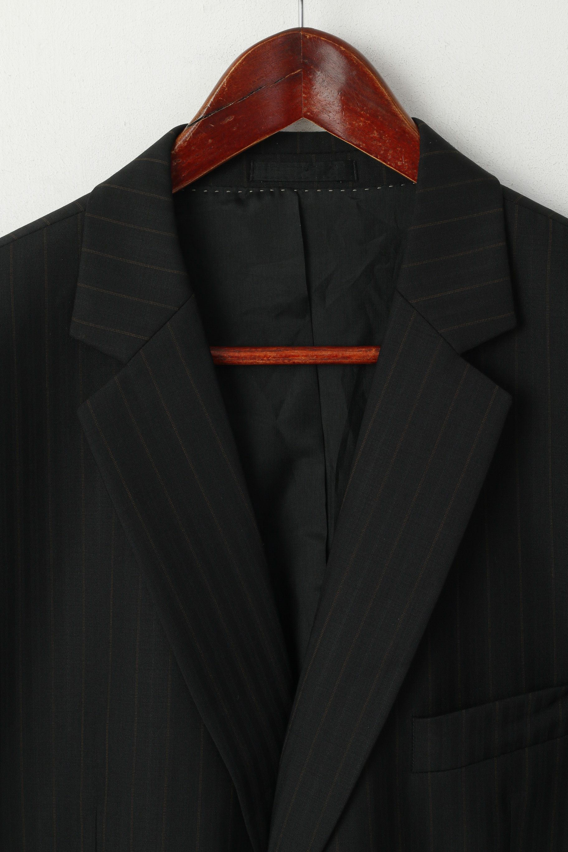 Vintage Michael Berger Collection Men 27 42 Blazer Black 1398 Size 42R - 2 Thumbnail