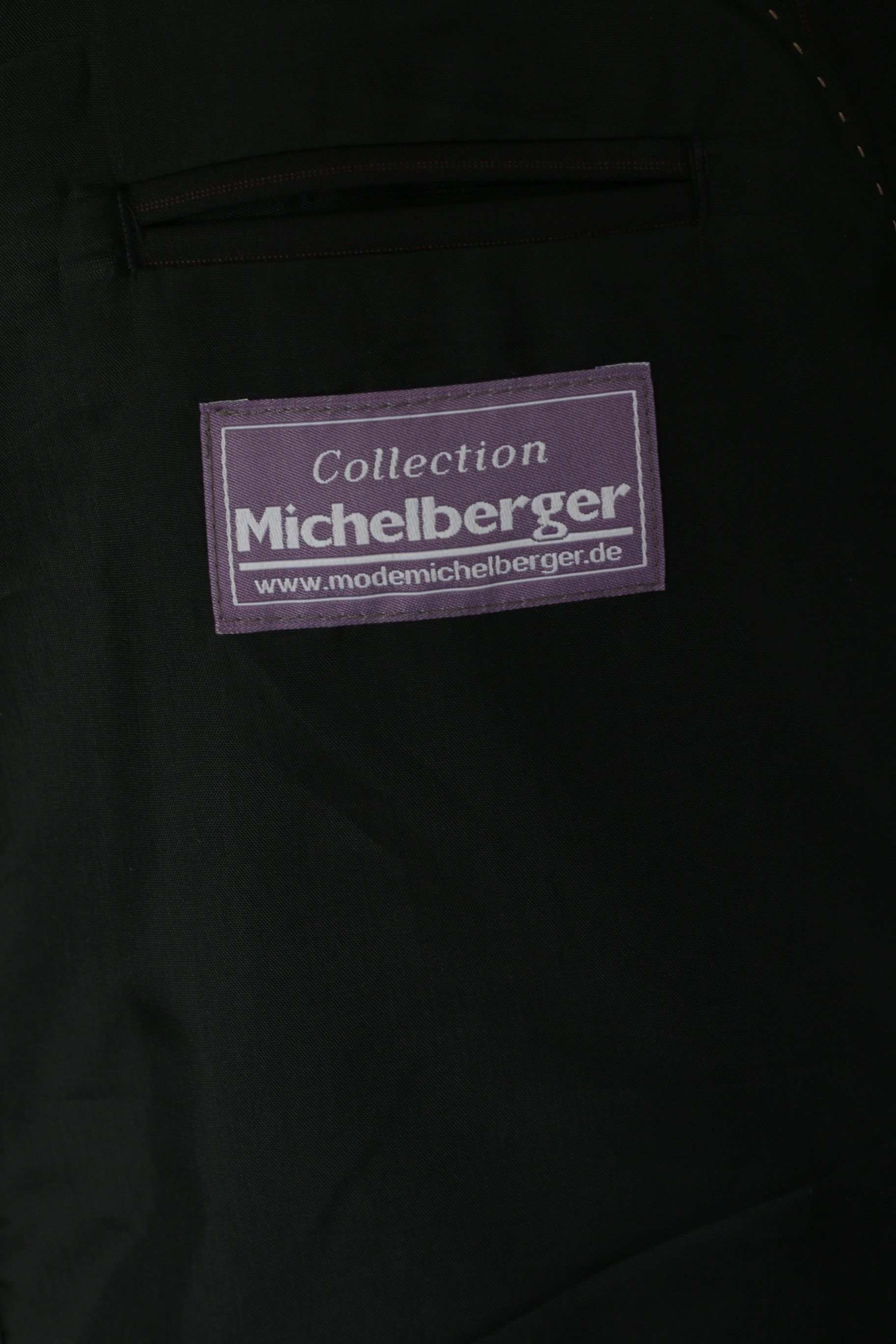 Vintage Michael Berger Collection Men 27 42 Blazer Black 1398 Size 42R - 4 Thumbnail