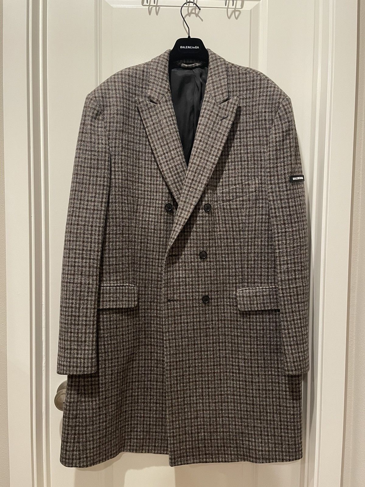 Balenciaga 18 brown check double breasted coat Size US S / EU 44-46 / 1 - 2 Thumbnail
