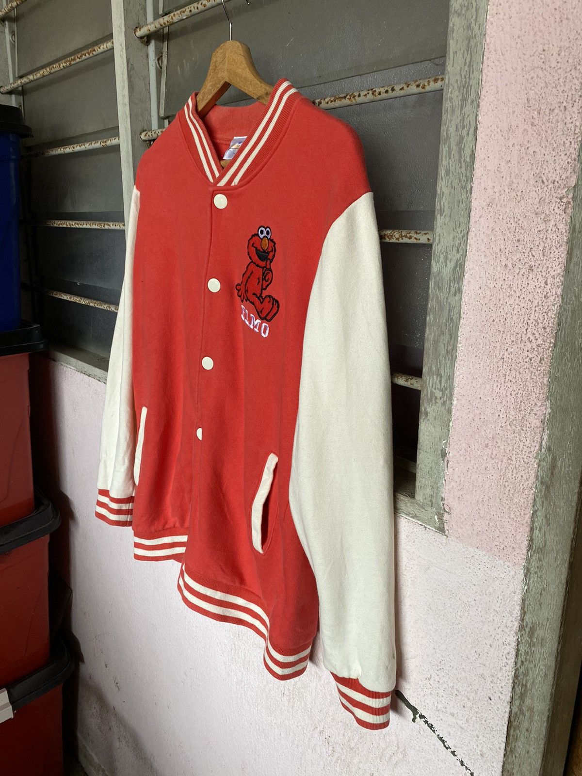 Universal Studios × Vintage Vintage Elmo Embroidery Varsity Jacket Size US S / EU 44-46 / 1 - 3 Thumbnail