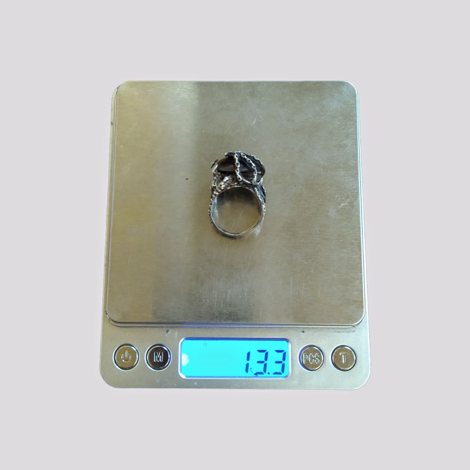 Other Vintage Sterling Silver Ring Size 9 Tigers Eye Brutalist Size ONE SIZE - 12 Thumbnail