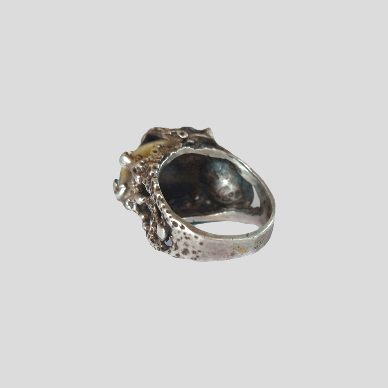 Other Vintage Sterling Silver Ring Size 9 Tigers Eye Brutalist Size ONE SIZE - 8 Thumbnail
