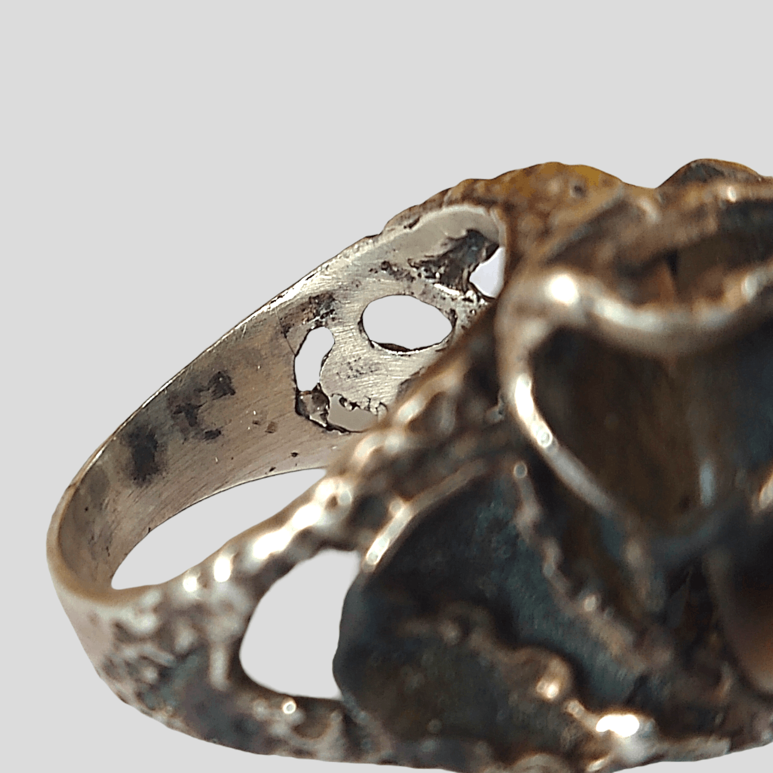 Other Vintage Sterling Silver Ring Size 9 Tigers Eye Brutalist Size ONE SIZE - 9 Thumbnail