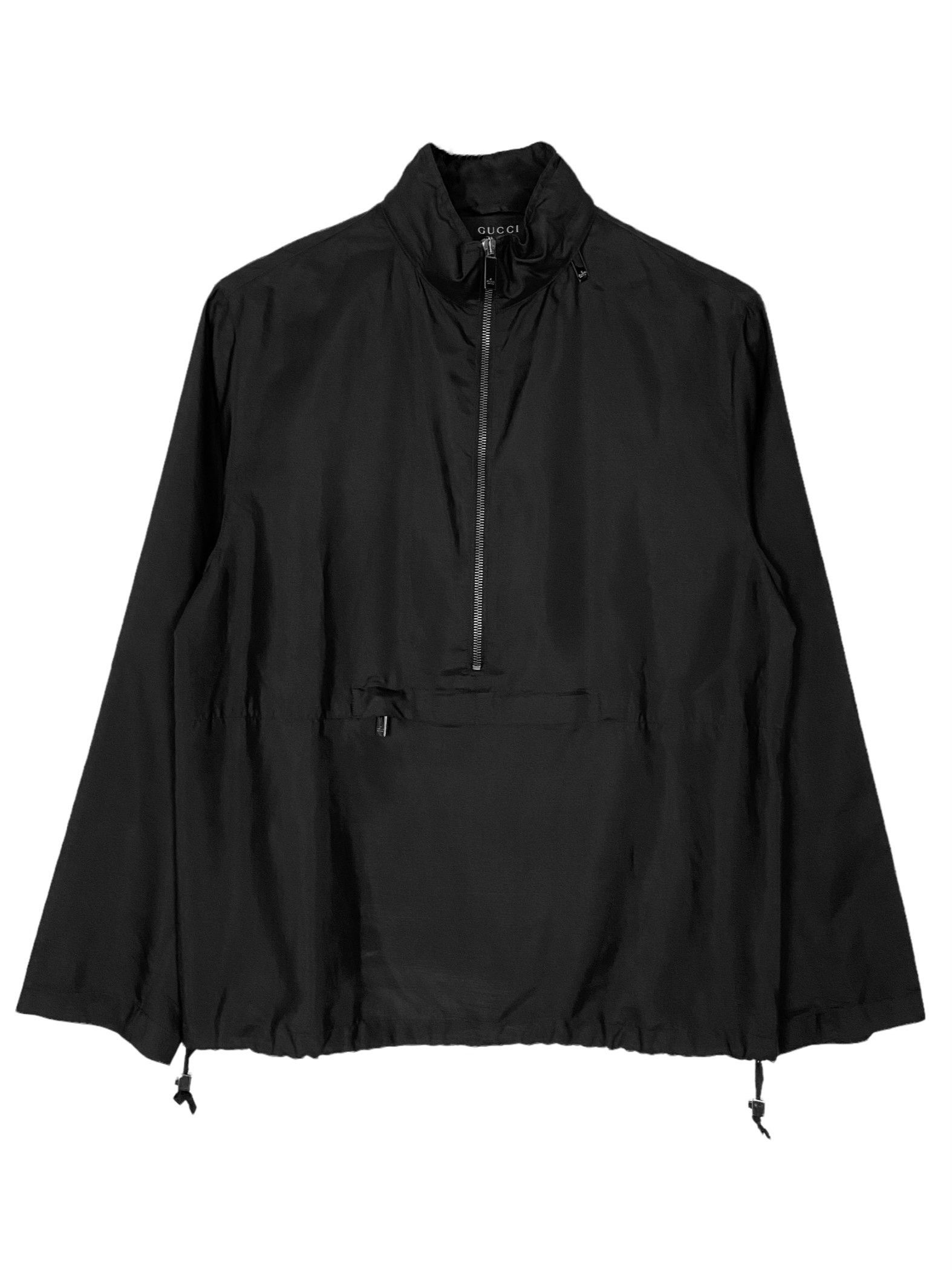 image of Gucci x Tom Ford S/s 1999 Silk Windbreaker Jacket (Ss99, Rain Parka, Vintage) in Black (Size Medium